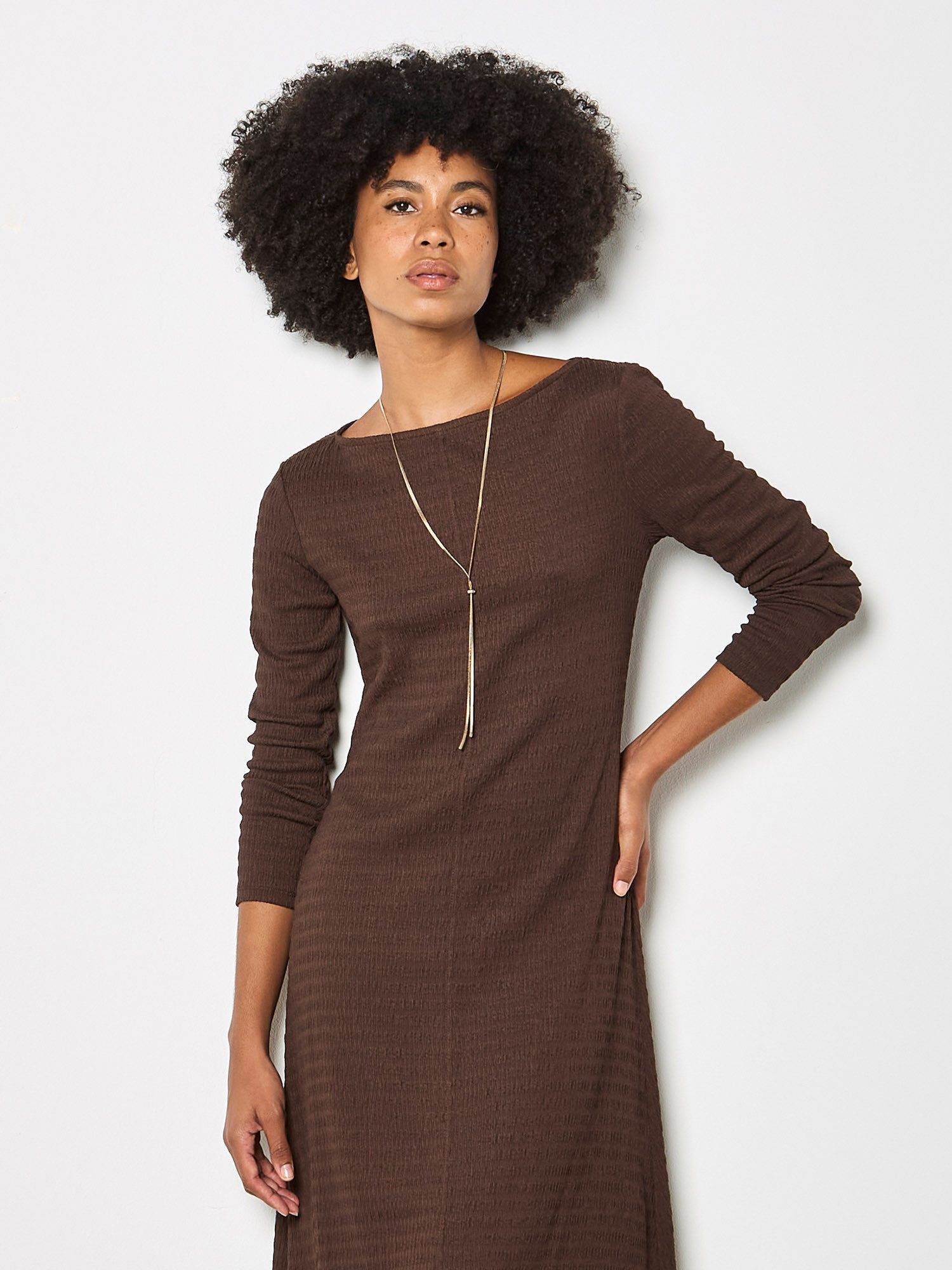 Apricot Midikleid Midi-Kleid aus strukturiertem Jersey günstig online kaufen
