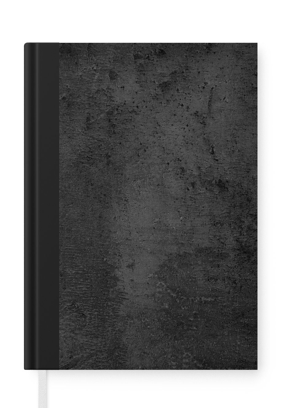 MuchoWow Notizbuch Beton - Robust - Vintage - Rustikal - Grau - Schwarz, Journal, Merkzettel, Tagebuch, Notizheft, A5, 98 Seiten, Haushaltsbuch