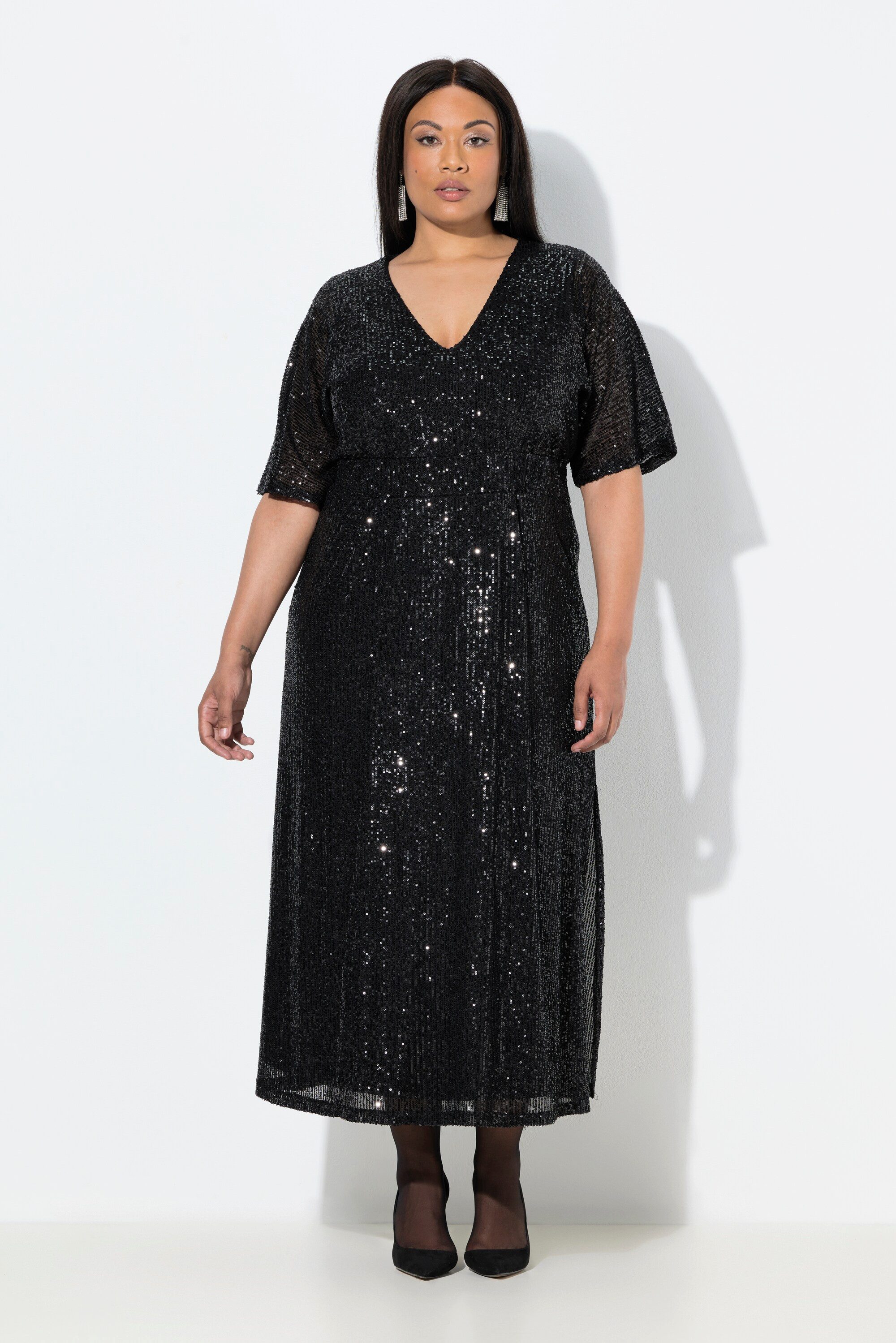 Ulla Popken Maxikleid Maxikleid A-Linie Pailletten günstig online kaufen