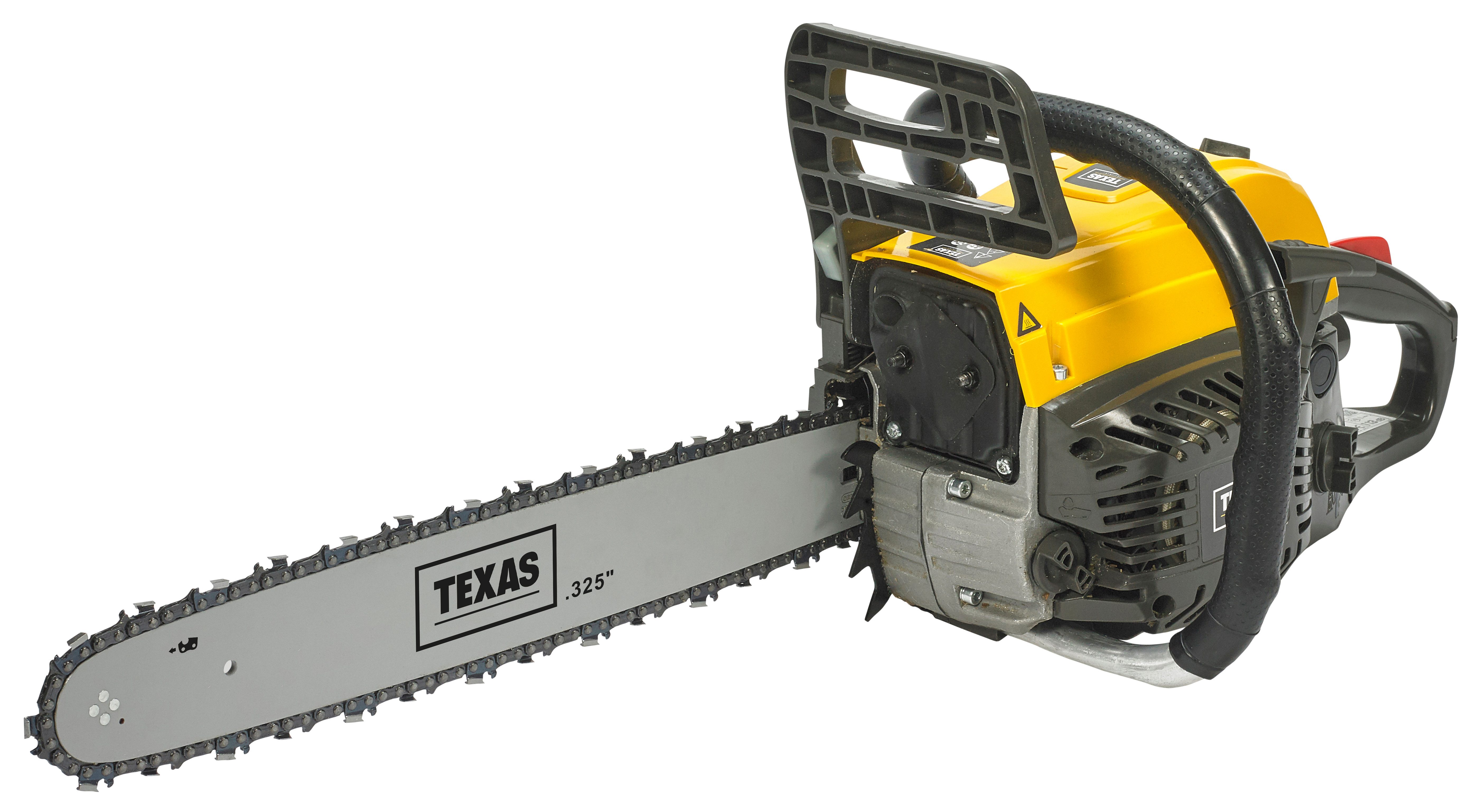 Texas Benzin-Kettensäge TS4518, 45 cm Schwertlänge, inkl. Extra Kette, Schutzbrille, Kettenöl und Gehörschutz