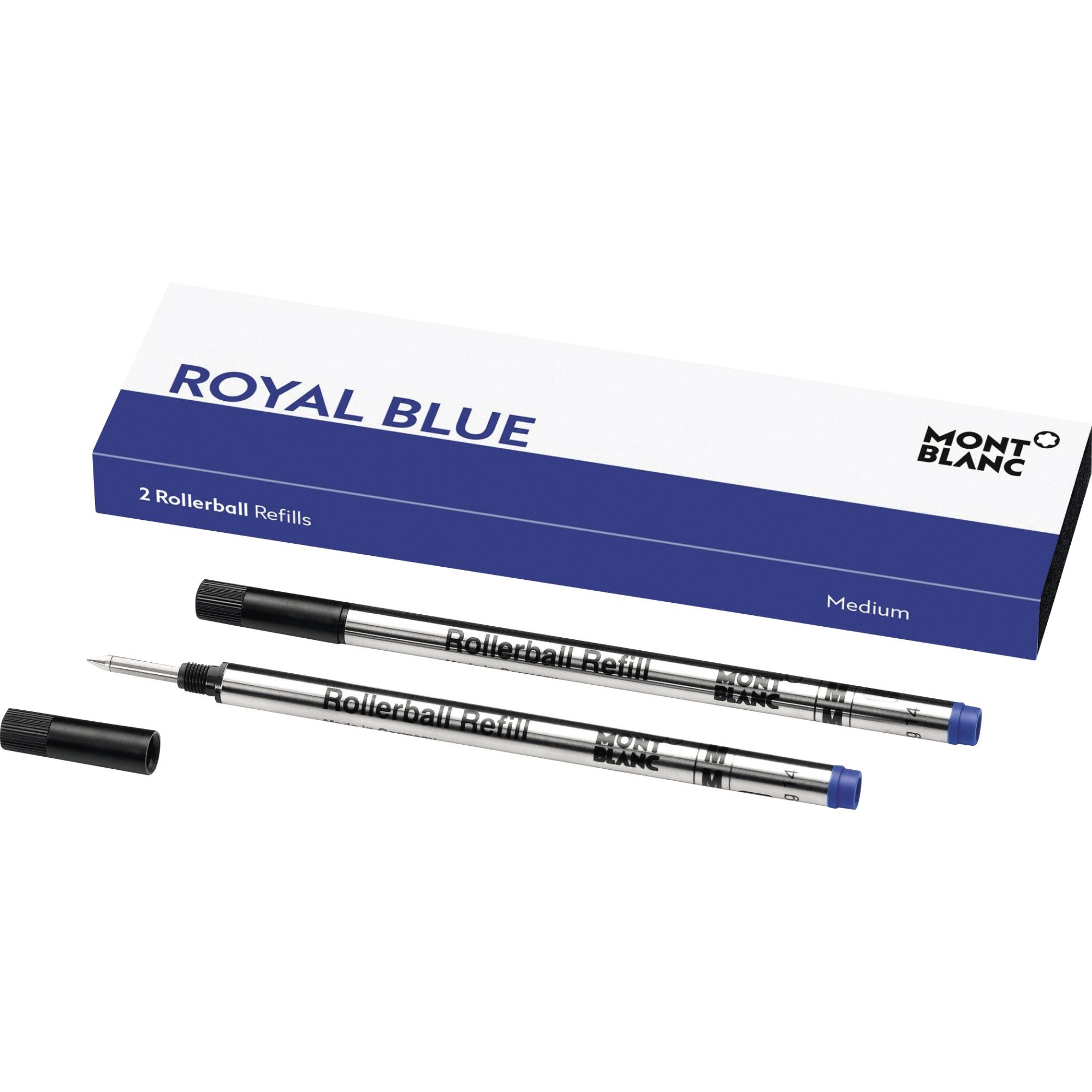 MONTBLANC Kugelschreiber Tintenrollermine 128233 royal blue M blau 2 Stück