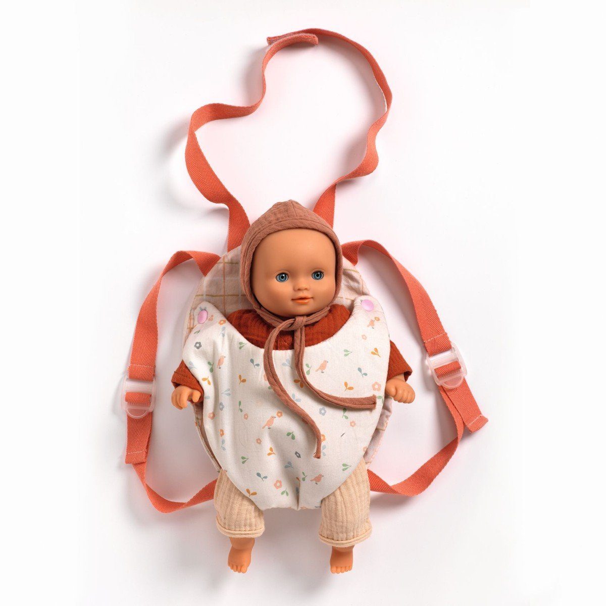 DJECO Puppen Tragetasche Pomea: Puppentrage Lavender DJ07812, Verstellbare Träger