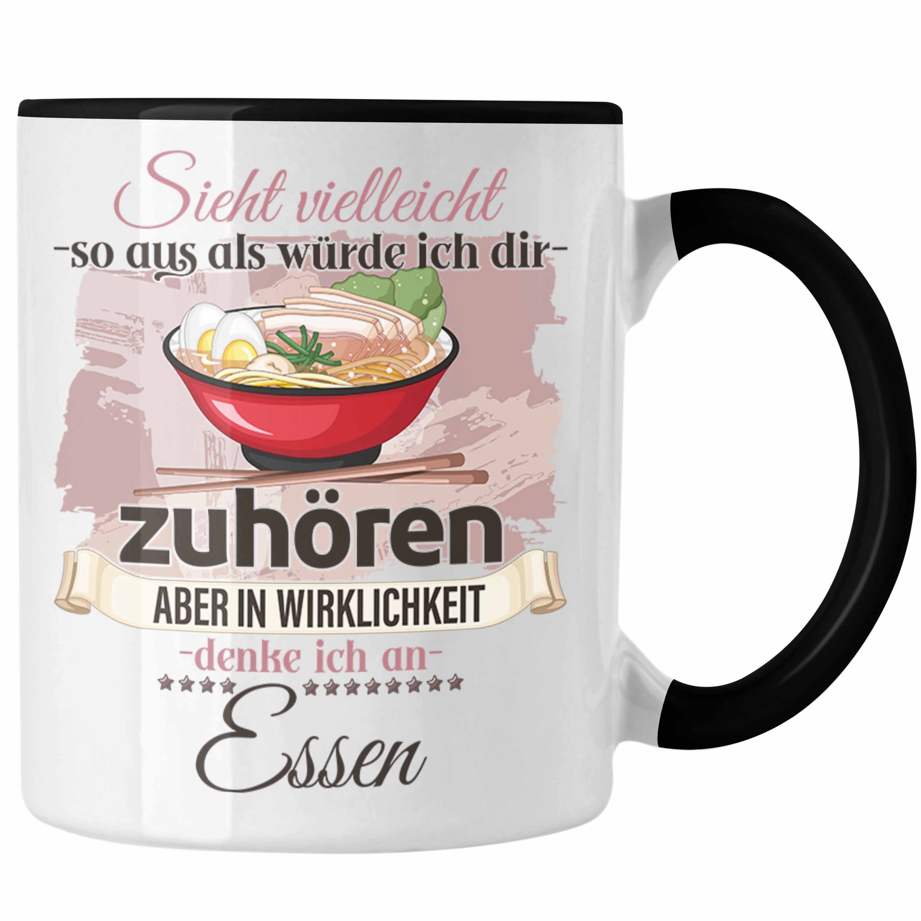 Trendation Tasse Trendation - Essen Geschenk Tasse Essen Liebhaber Geschenkidee Lustige Schwarz