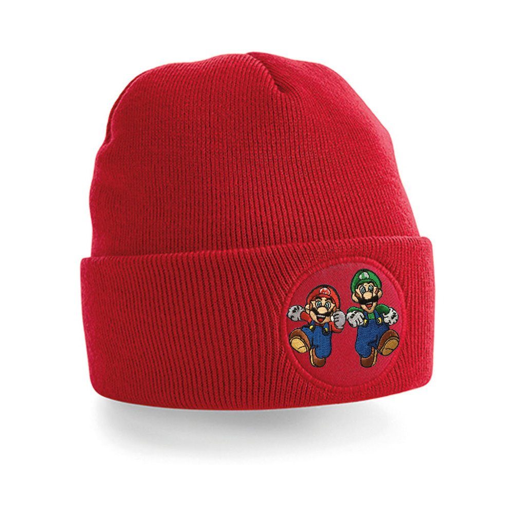 Blondie & Brownie Beanie Unisex Erwachsenen Mütze Mario und Luigi Stick Super Retro