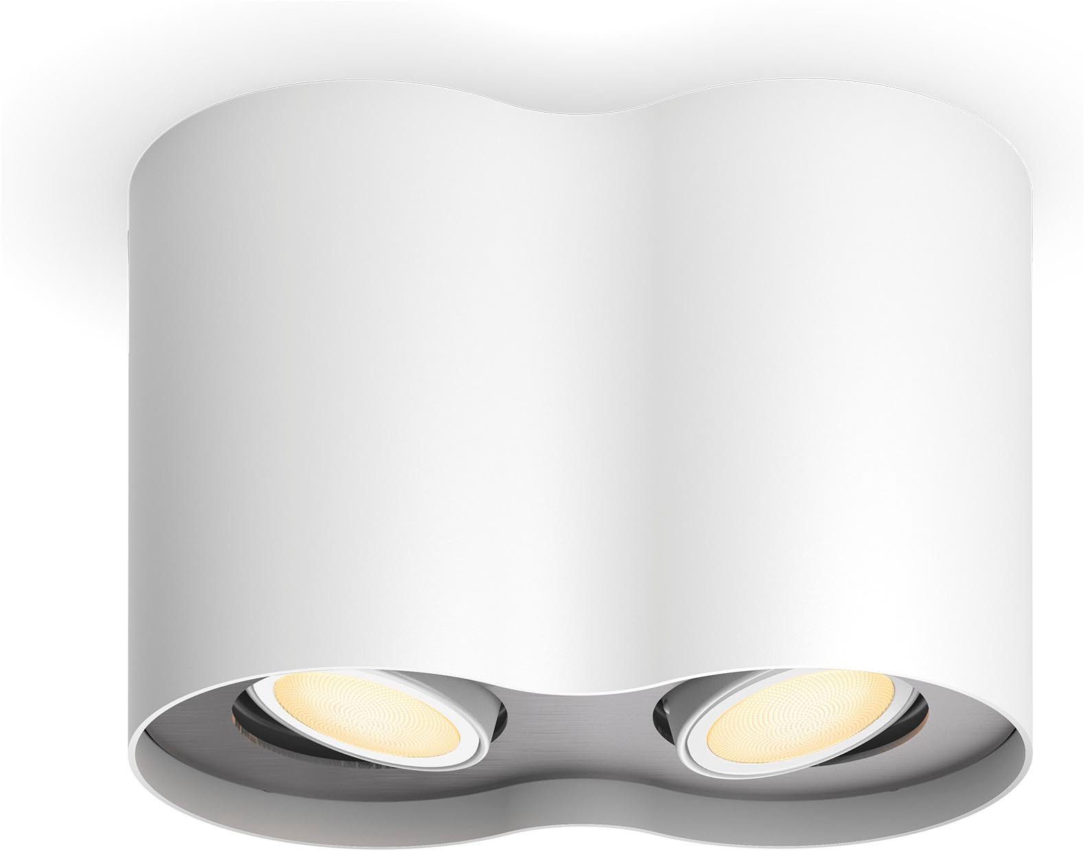 Philips Hue LED Deckenspot White Ambiance Pillar Aufbauspot Doppelspot, Abschaltautomatik, Bluetooth, CCT - über Fernbedienung, Dimmer, Dimmfunktion, Einschlafhilfe, Farbsteuerung, Farbwechsel, Fernbedienung, Infrarot inkl., Memory, nach Trennung vom Netz, Nachtlichtfunktion, Smart Home, Timerfunktion, Weckerfunktion, dimmbar über Fernbedienung, mehrere Helligkeitsstufen, LED wechselbar, warmweiß - kaltweiß, App- & Sprachsteuerung, Smart Home, versch. Weißtöne, Dimmschalter