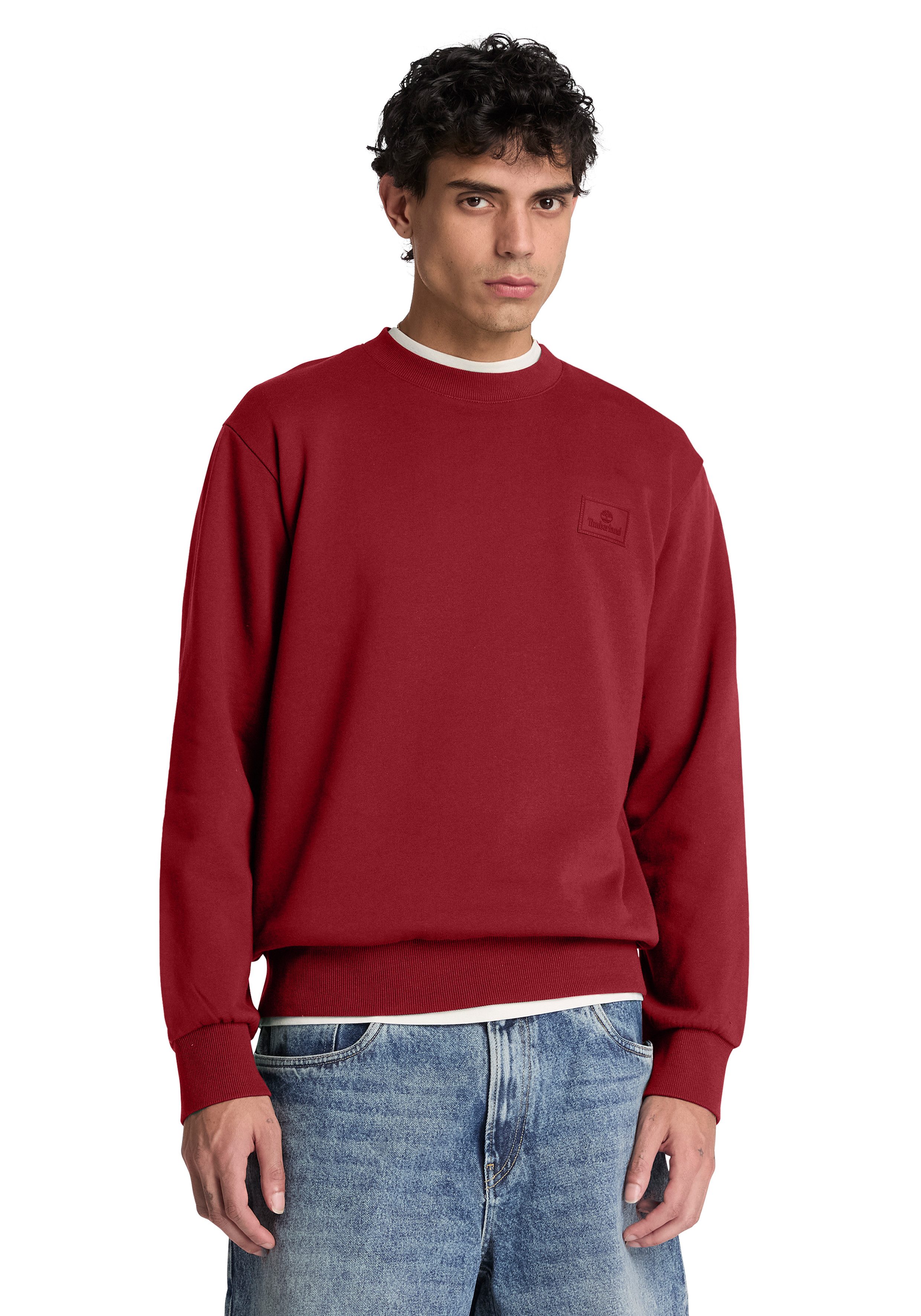 Timberland Sweatshirt Silicon Badge BB Crew Sweatshirt aus Baumwolle und Polyester, erhältlich in den Größen S bis XXXL