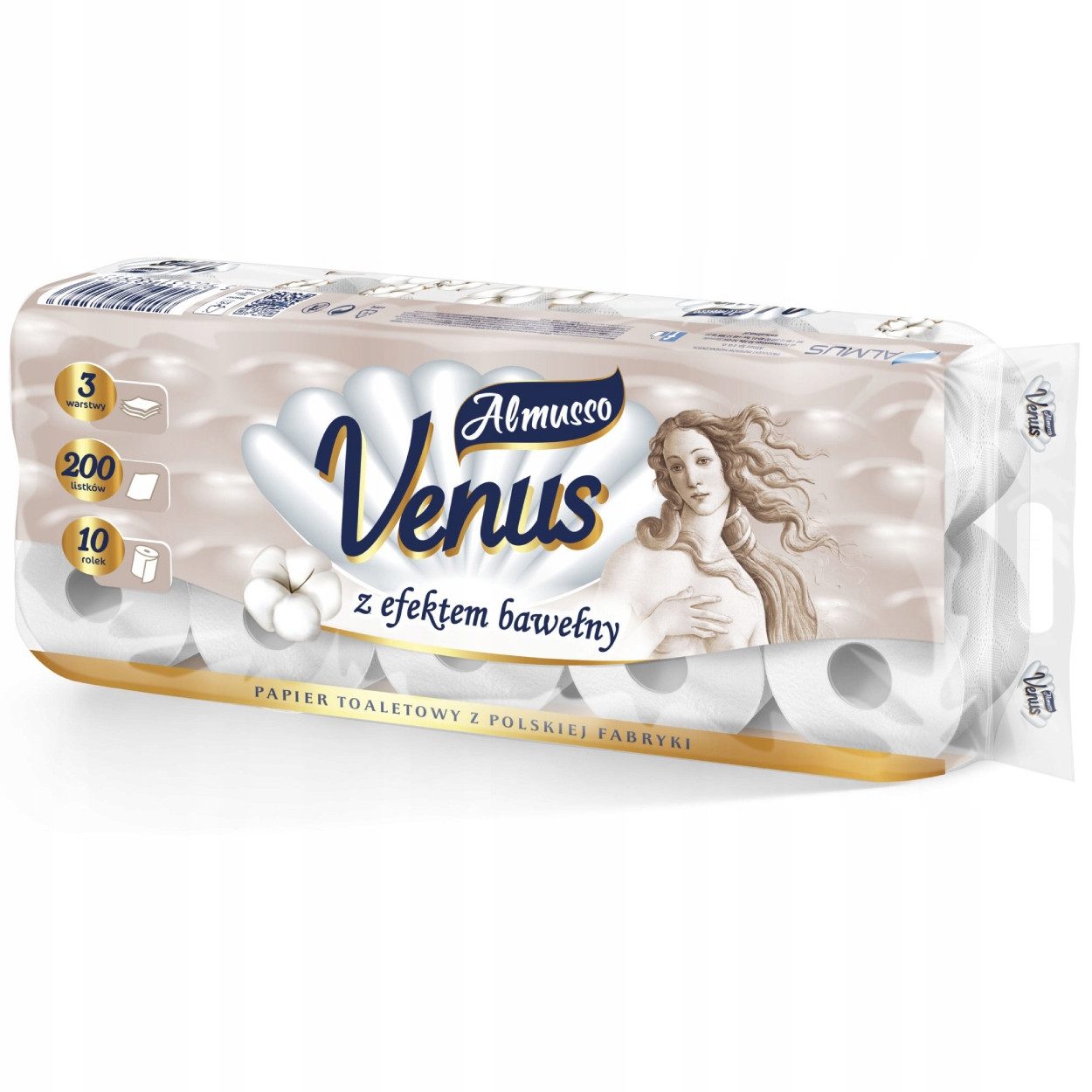 Almusso Toilettenpapier Almusso Venus 10 Rollen 3-lagig 25 m (10 Rollen, je 25 m), aus 100 % Zellulose, für Haushalt und Büro geeignet