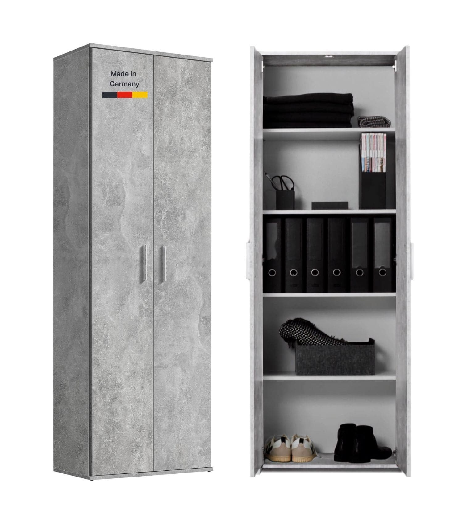 mokebo Mehrzweckschrank Der Lange (60x180 cm, mit 4 Einlegeböden) Made in Germany Schrank