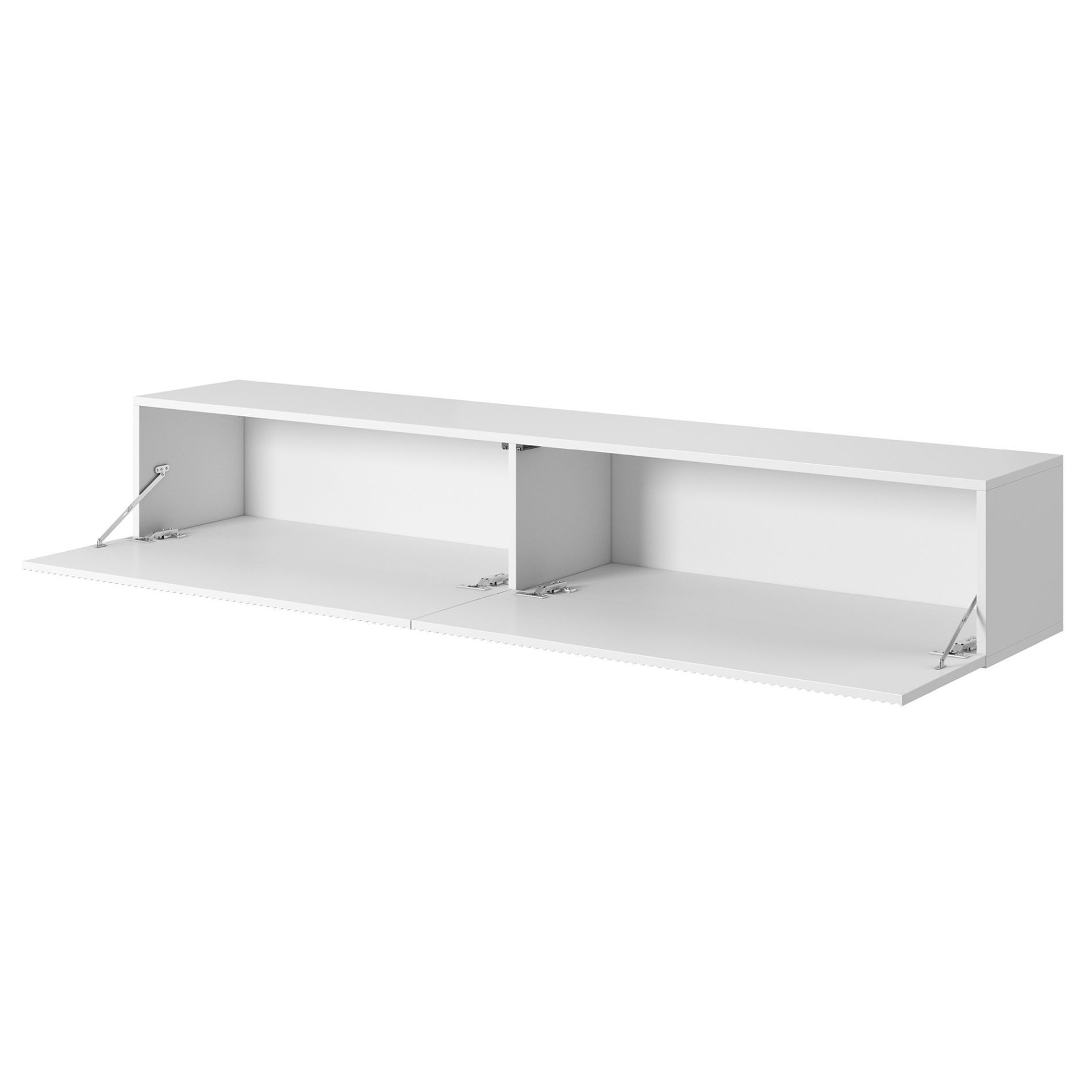 Selsey TV-Schrank VELDIO 2 grifflose, geriffelte Türen, nach unten öffnend, 175x30x31,6 cm