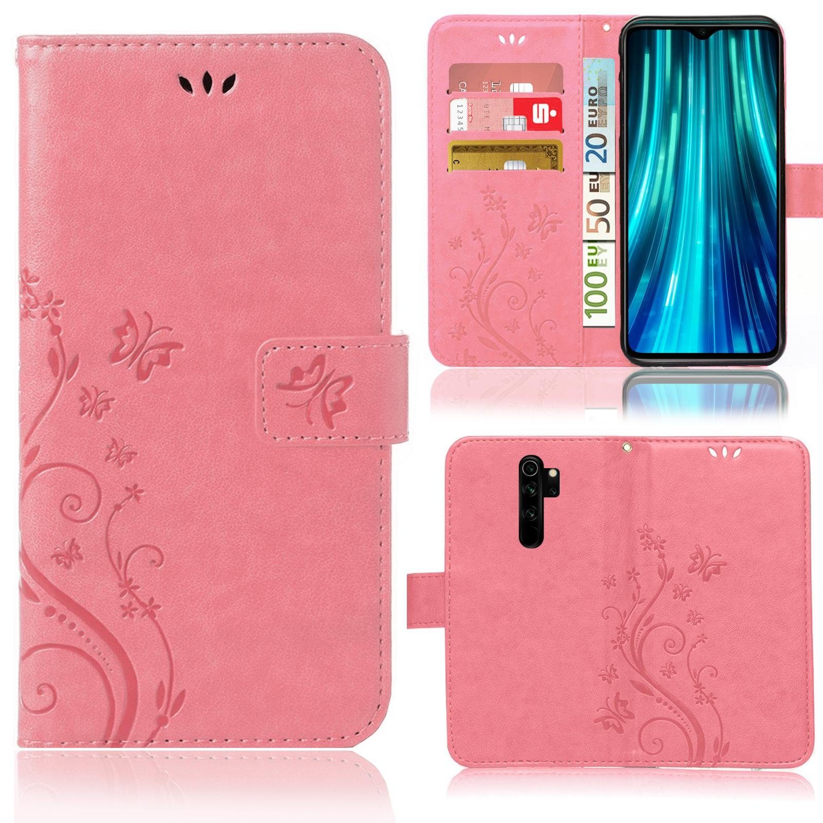 Numerva Handyhülle Bookstyle Flower für Xiaomi Redmi Note 8 Pro, Handy Tasche Schutzhülle Klapphülle Flip Cover mit Blumenmuster