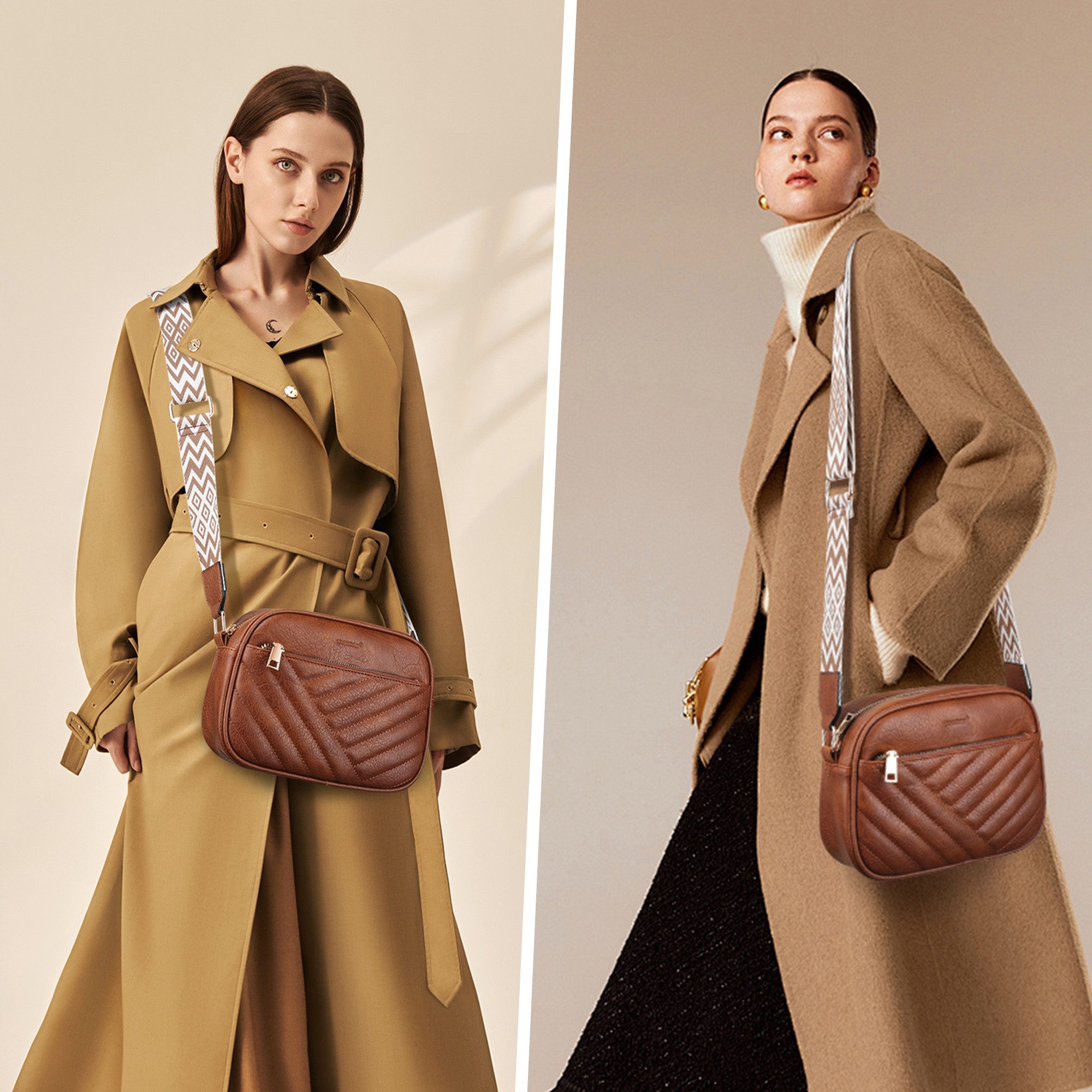 TAN.TOMI Umhängetasche Damen Handy Schultertasche Gestepptes Design Crossbo günstig online kaufen