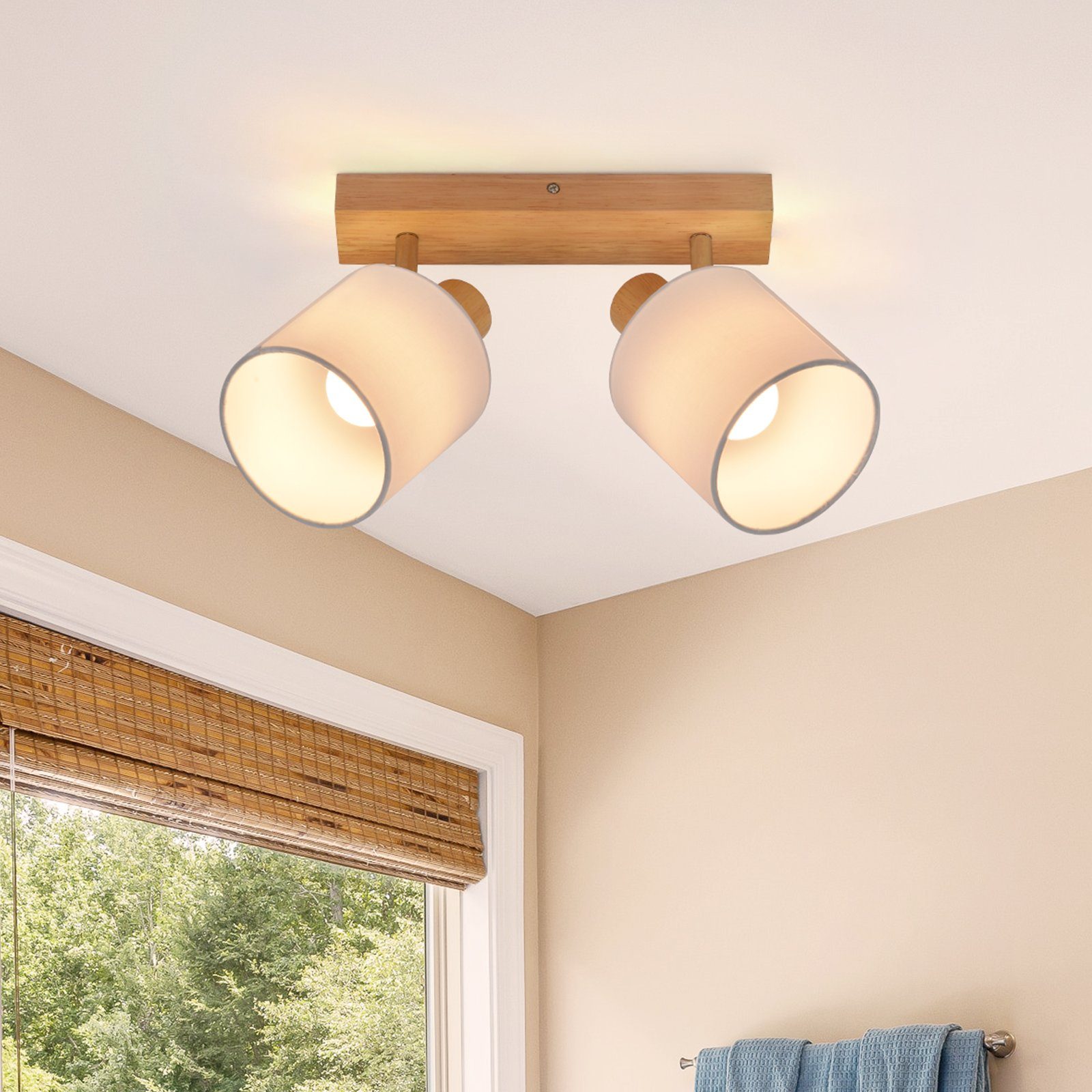 ZMH Deckenleuchte 2 Flammig Vintage Deckenlampe Schwenkbar 350° E14 Schlafz günstig online kaufen