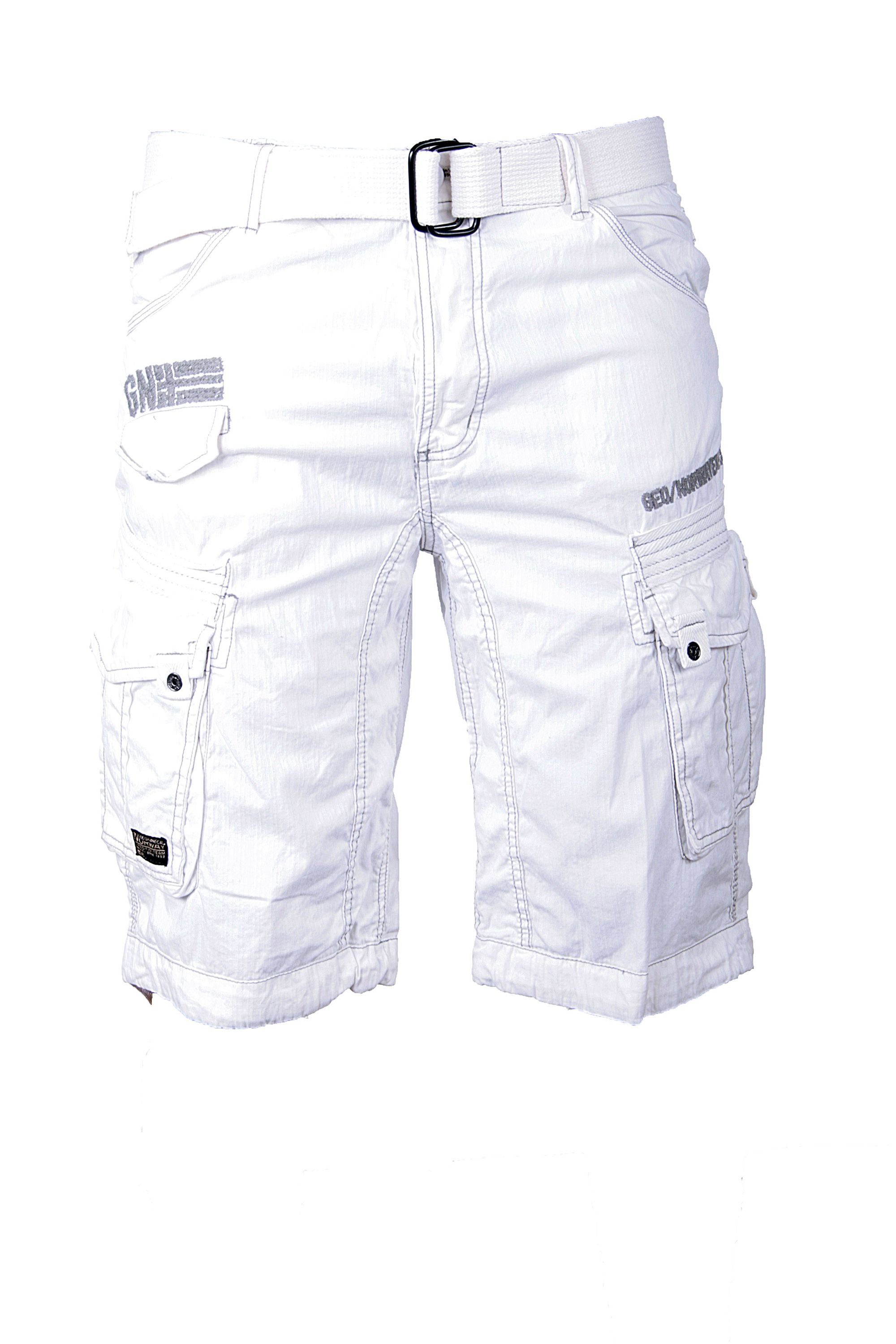 Geographical Norway Shorts Herren Cargo Shorts kurze Hose Short Bermuda Knielang Gürtel Sommer