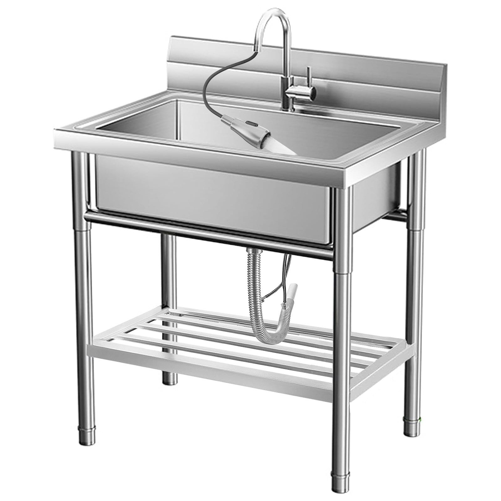 GarveeMore Edelstahlspüle Multifunktionales Spülbecken mit Regal günstig online kaufen
