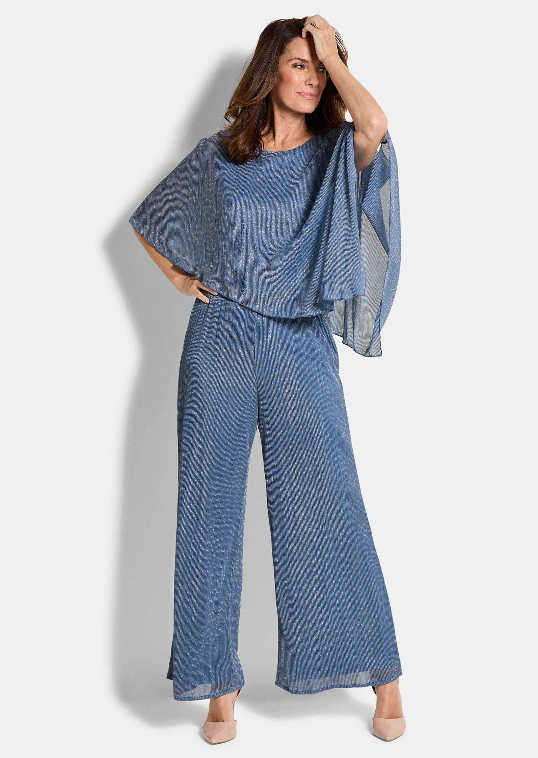 GOLDNER Schlupfhose Schlupfhose mit Glanzeffekt Glanzhose mit Rundum-Dehnbund, weitem Beinverlauf und Knöchellänge