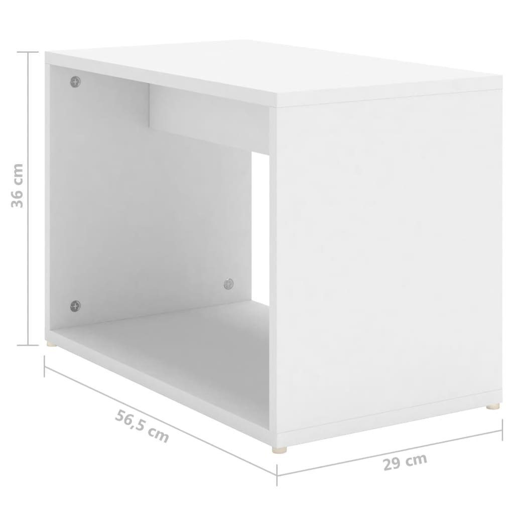cm Satztisch-Set 60x60x30 furnicato Couchtisch Weiß Spanplatte 3-tlg.