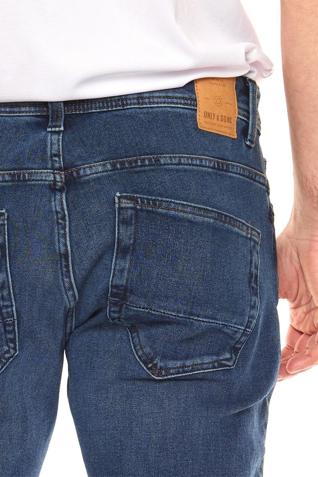 ONLY & Slim Loom Herren SONS Five-Pocket-Hose Stoffhose Fit SONS Jeans Blau 22020510 & Freizeit-Hose ONLY Life