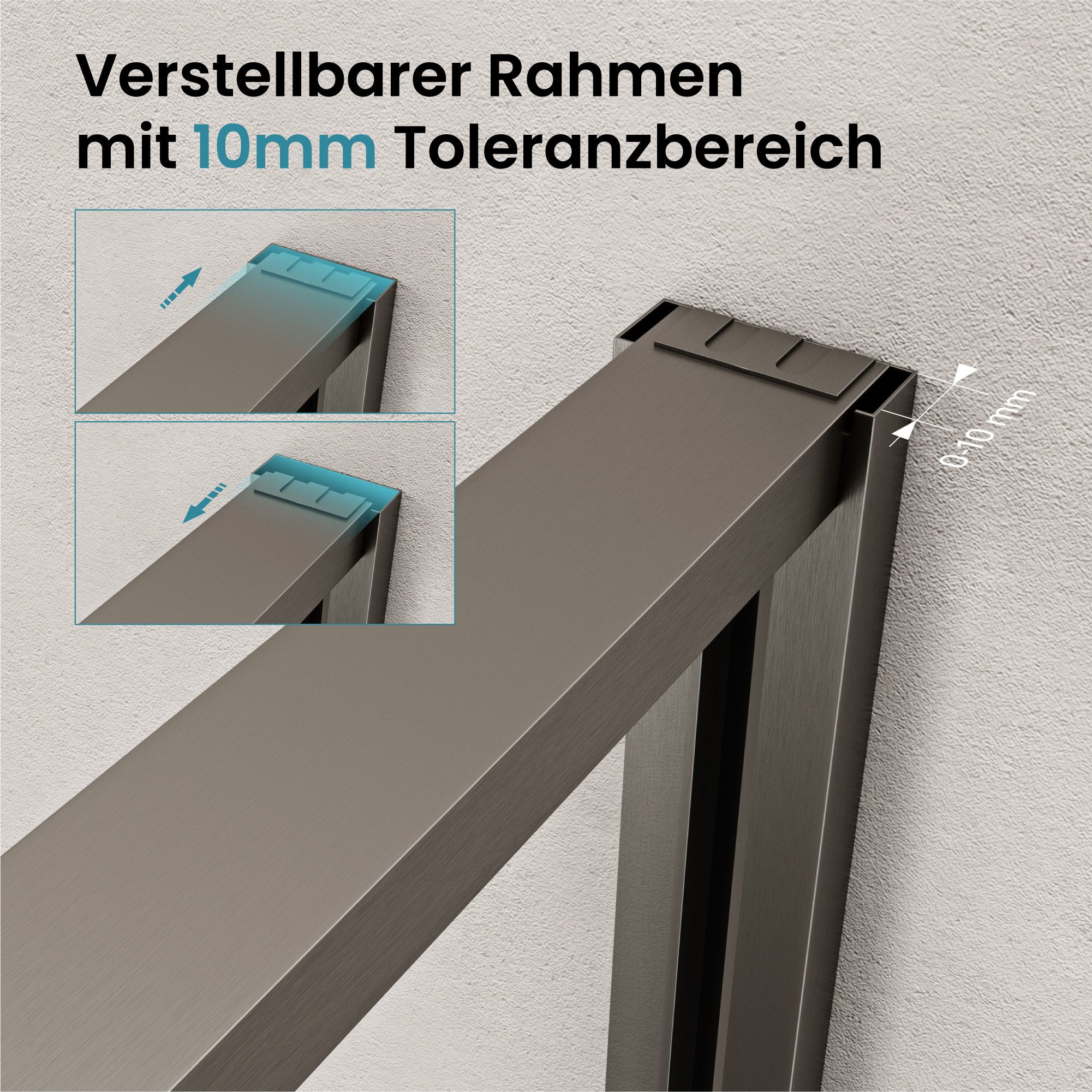 doporro Fünfeckdusche Duschkabine Duschabtrennung 80-100x80-100cm ESG/Glas Ravenna68K-P, BxT: 80x80 cm, Sicherheitsglas, Nano-Beschichtung, Wahlweise links oder – Bild 5 von 5