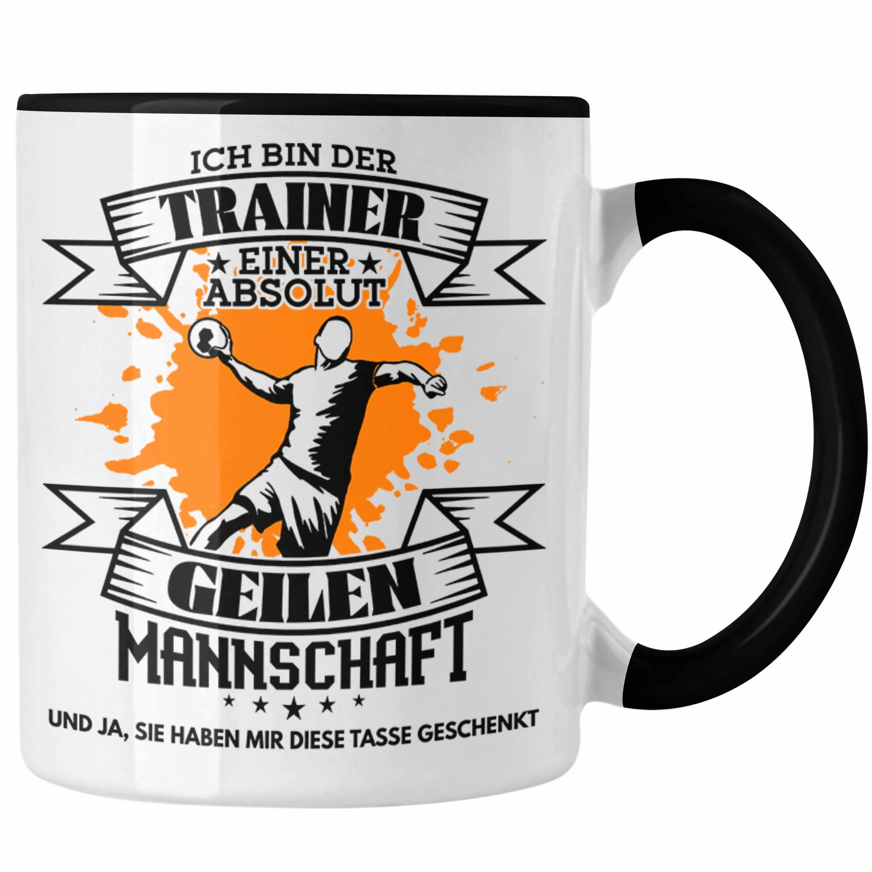 Mannschaft - Trendation S Tasse Geschenk von Trainer Lustiger Trendation Tasse Schwarz Handball