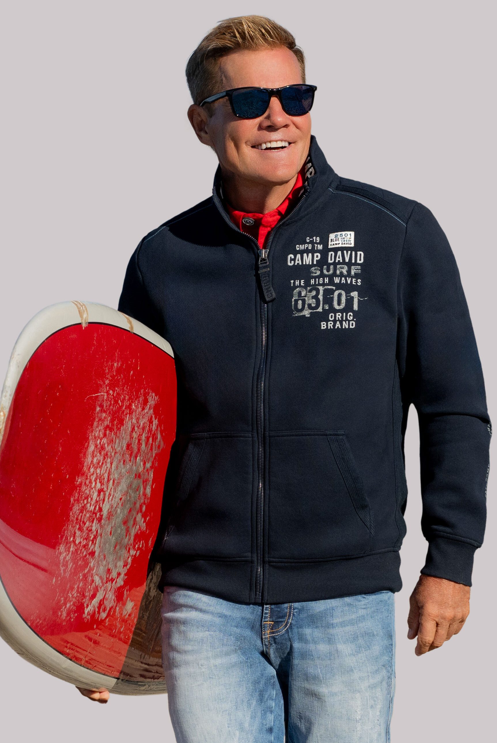 CAMP DAVID Sweatjacke mit Baumwolle