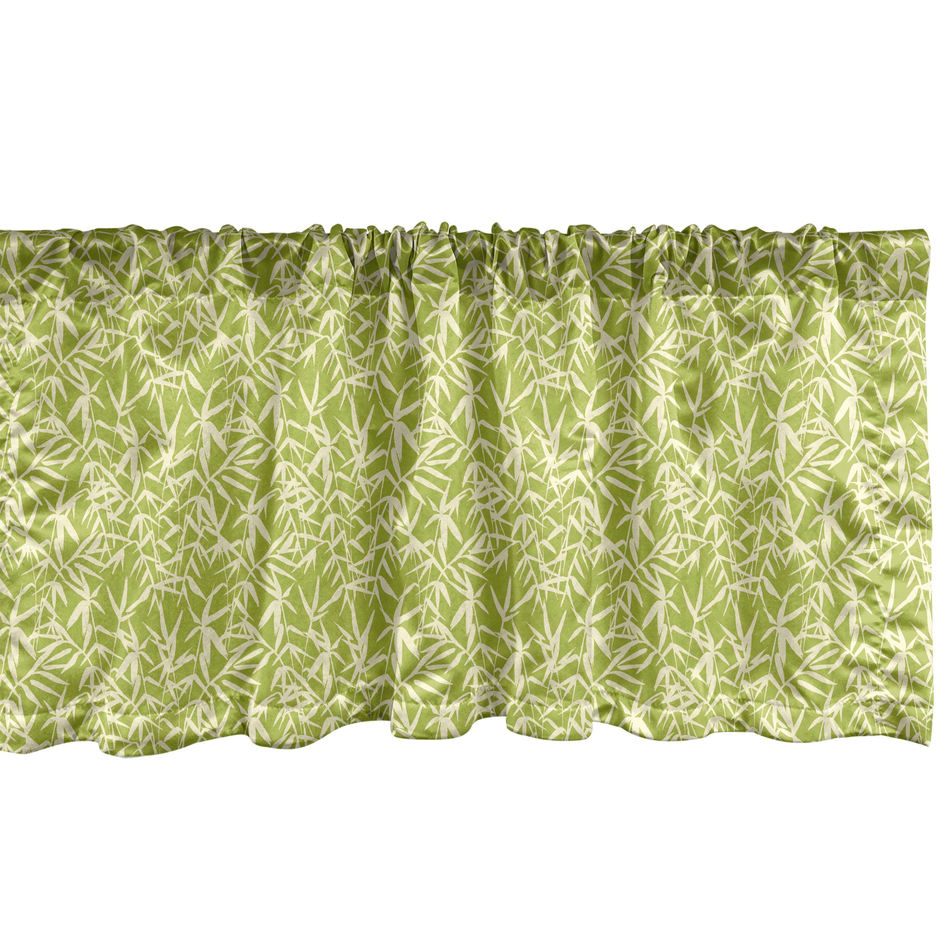 Artsy Bambus-Druck Abakuhaus, Microfaser, Stangentasche, für Zen mit Volant Küche Botanical Schlafzimmer Dekor Scheibengardine Vorhang