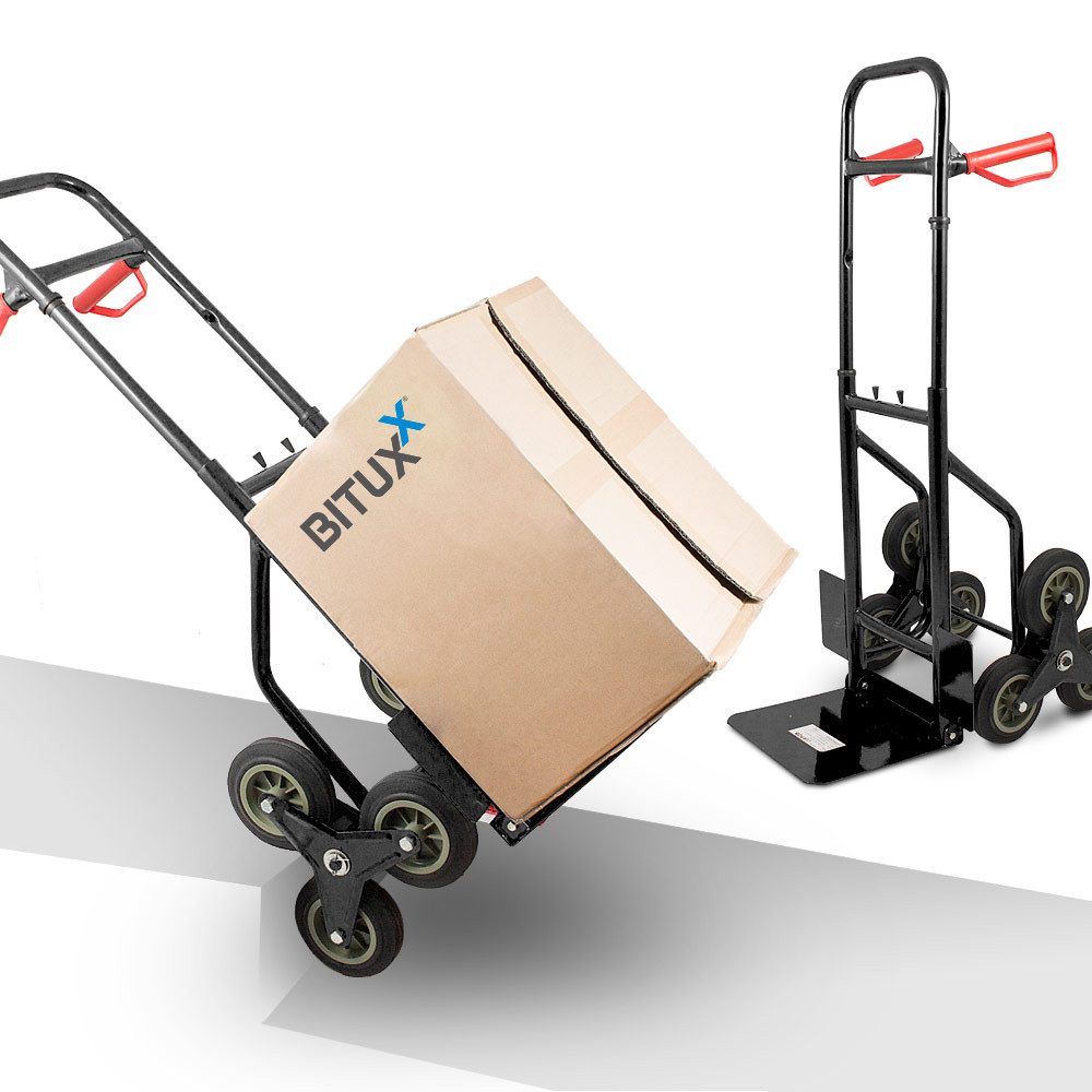 Bituxx Treppensackkarre Ausziehbar Schwarz, (MS-19623)