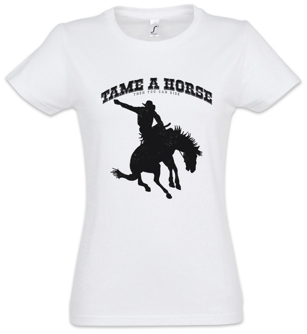 Urban Backwoods Print-Shirt Tame A Horse Damen T-Shirt Cowboy Country Rodeo günstig online kaufen