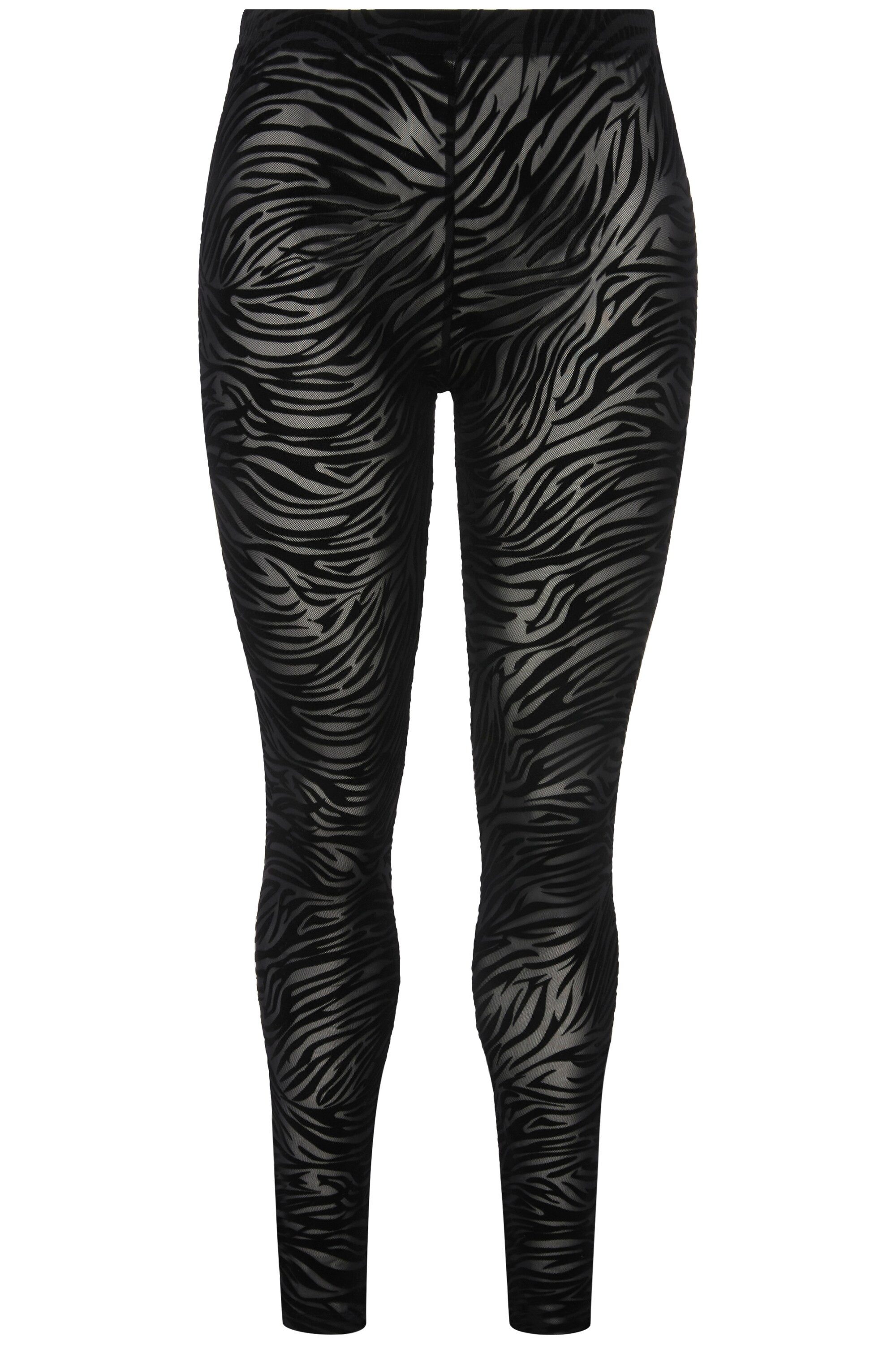 Ulla Popken Feinstrumpfhose Strumpf-Leggings Mesh Animalmuster günstig online kaufen