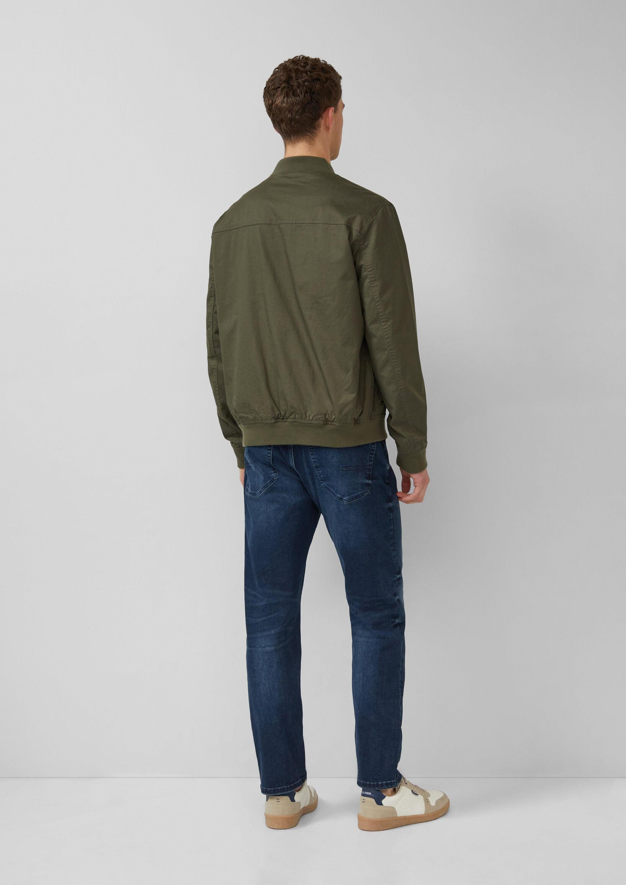 s.Oliver Funktionsjacke Outdoor-Jacke Sportive Blouson-Jacke aus Twill mit Rippbündchen
