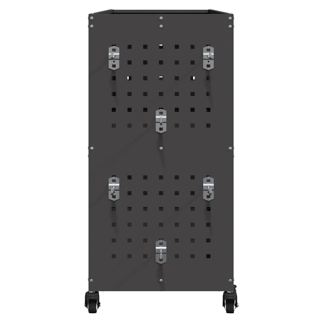 vidaXL Werkbank Werkzeugwagen mit Regal mit Rad mit Speicher Schwarz 75 x 35 x 73 cm M