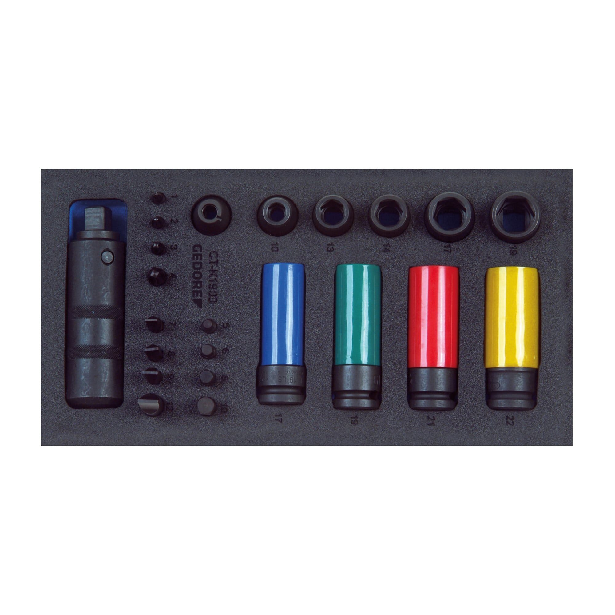 Gedore Crimpzange Gedore 1500 CT1-K 1900 Schraubenlöser-Sortiment 1/2" in Check-Tool-Mod