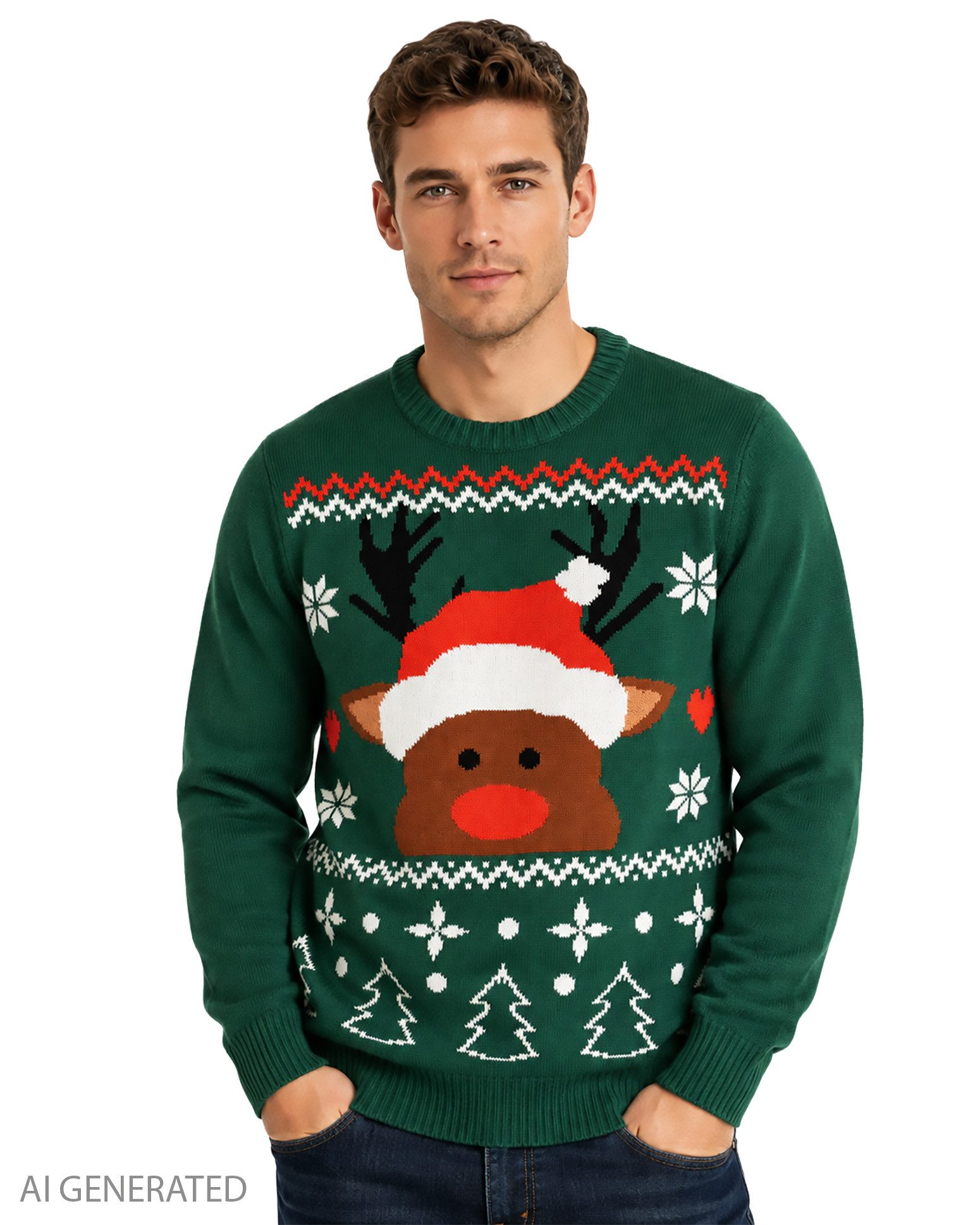 United Labels® Weihnachtspullover Winterpullover Rentier Winter Strick Pullover Sweatshirt Ugly Sweater