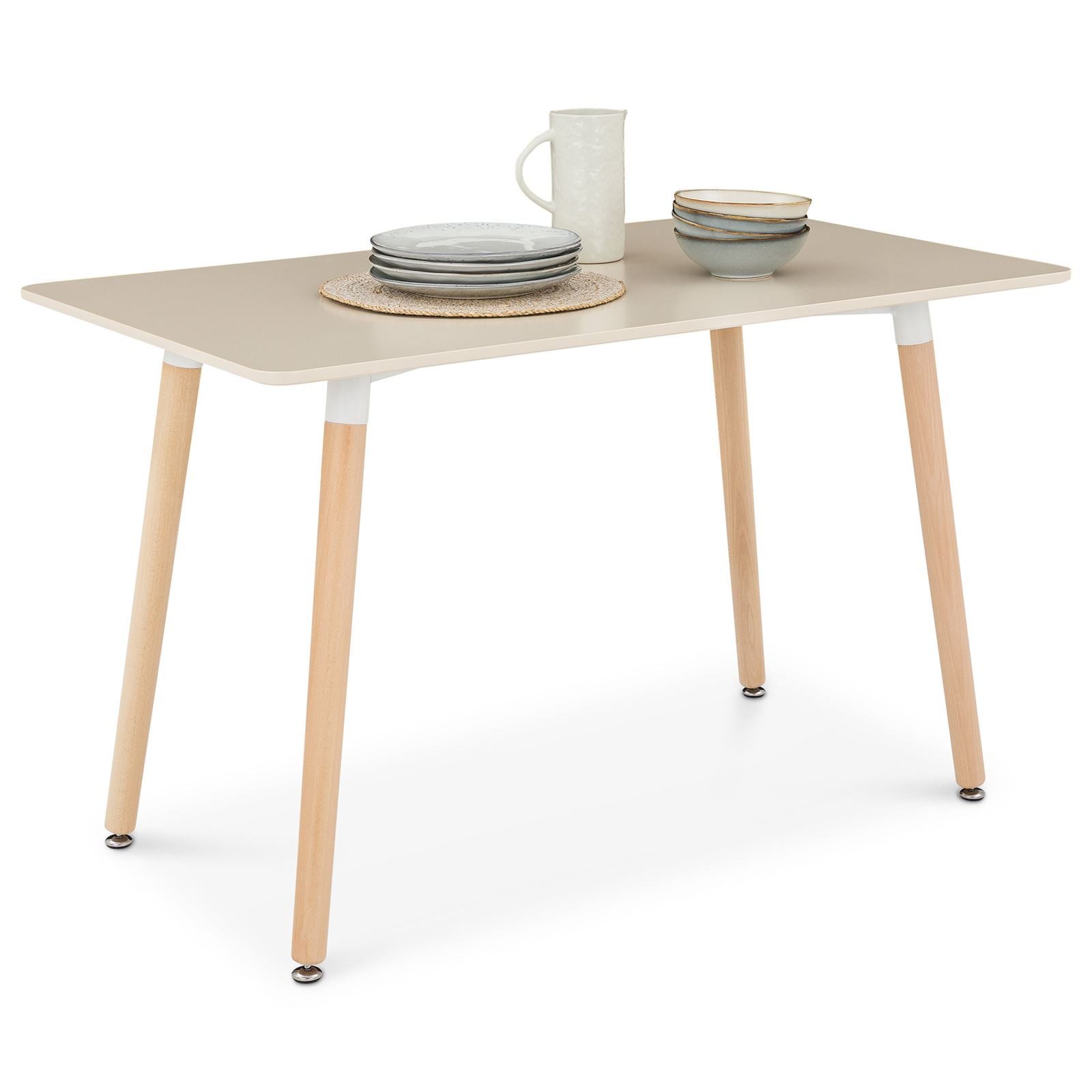 IDIMEX Esstisch SHANNON, Esszimmertisch 120x70 cm mit MDF-Platte und Buchenholzbeinen Cremeweiß