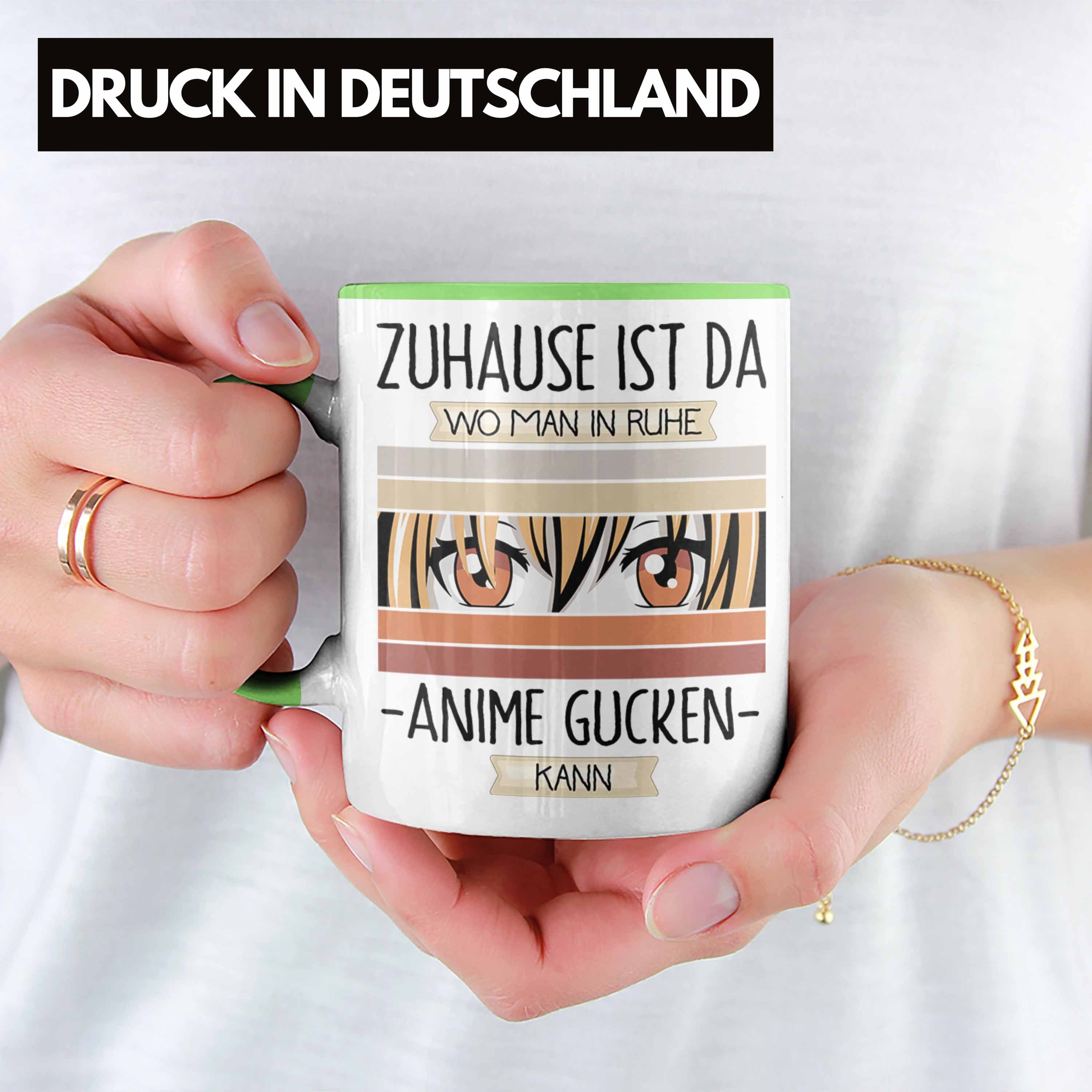 Zuhause Wo Lustiger Da Anime Geschenkidee Ist Geschenk Ma Grün Trendation Tasse Tasse Spruch