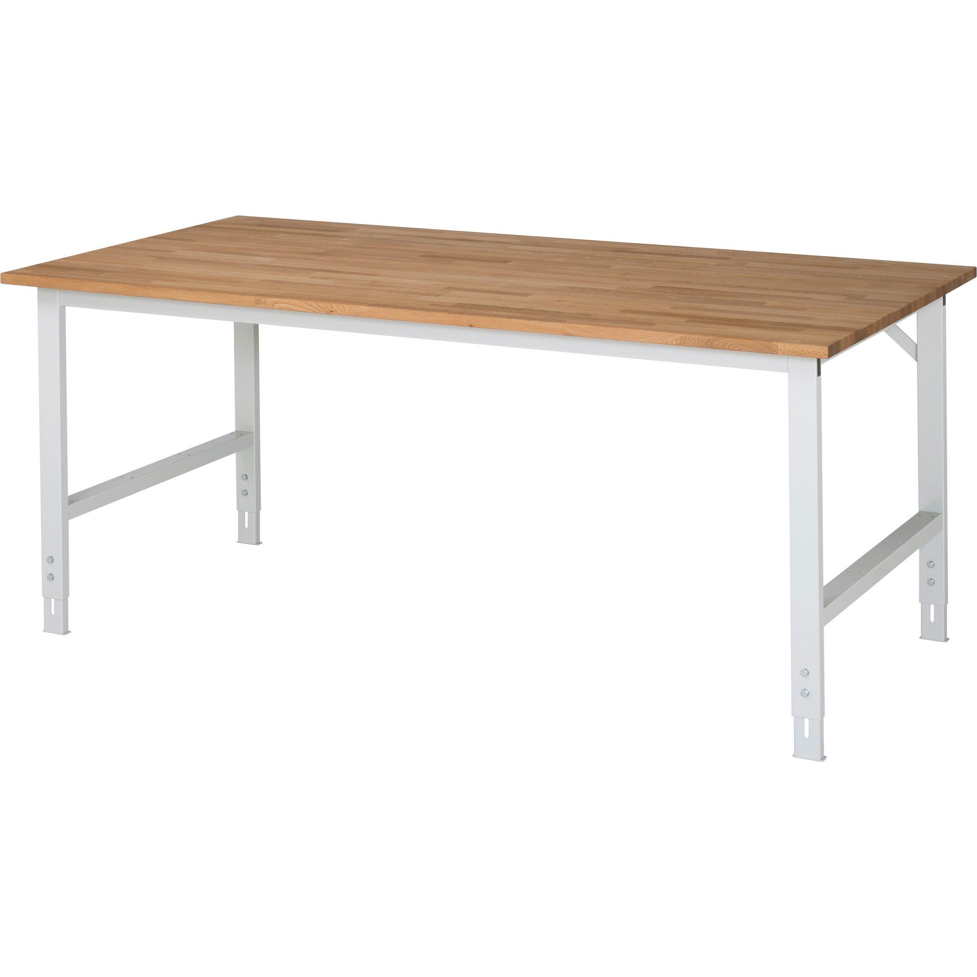 RAU Werkbank Arbeitstisch 2000x1000x760-1080 B-Platte 25mm lichtgrau