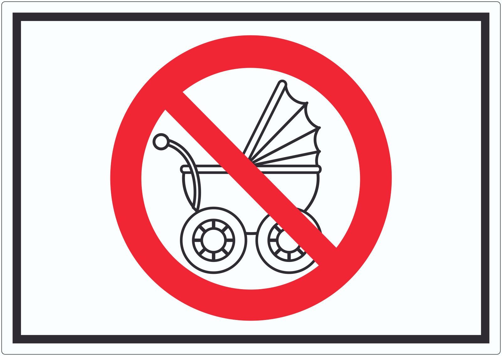 HB-Druck Aufkleber Aufkleber Kinderwagen abstellen verboten Symbol, wetterfest, UV-beständig, kratzfest
