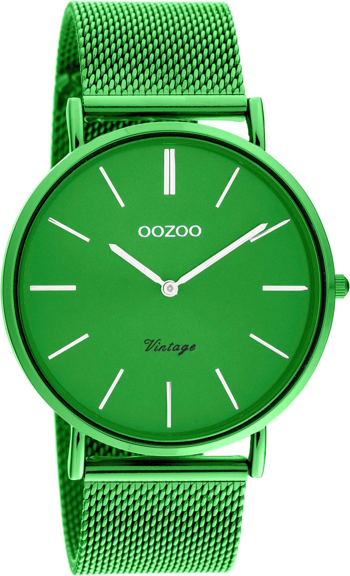 OOZOO Quarzuhr C20273, Metallgehäuse, grün IP-beschichtet, Ø ca. 40 mm