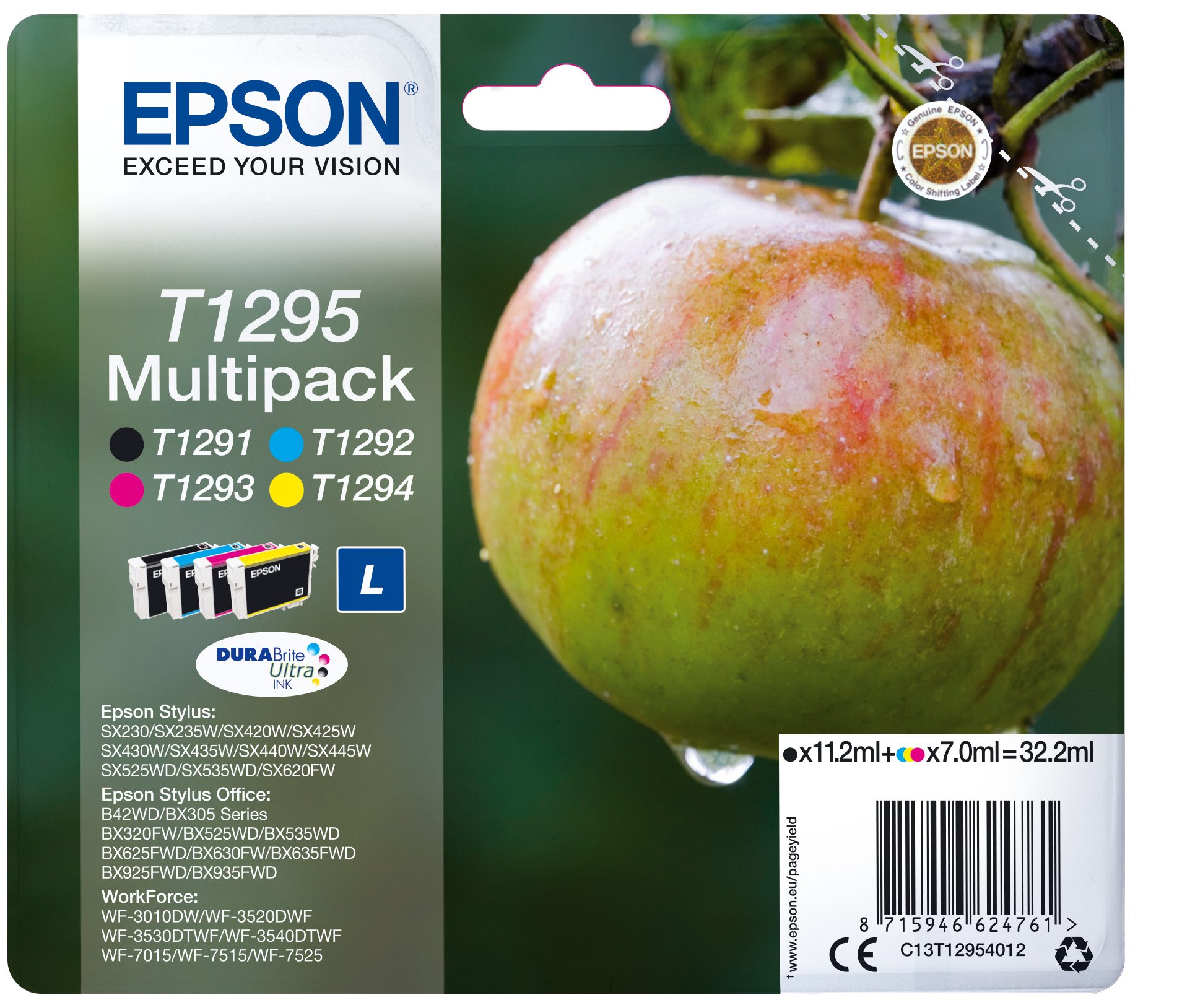 Epson C13T1295 L Tintenpatrone (Multipack, 4-tlg., Original Tintenpatrone, MultiPack)