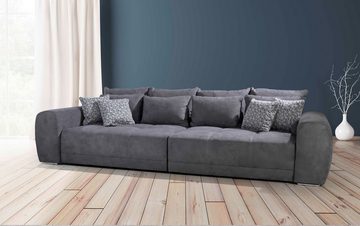 Jockenhöfer Gruppe Big-Sofa MOLDAU, B 306 x T 134 cm, 12 Kissen, Liegefläche L 243 x B 120 cm, Grau