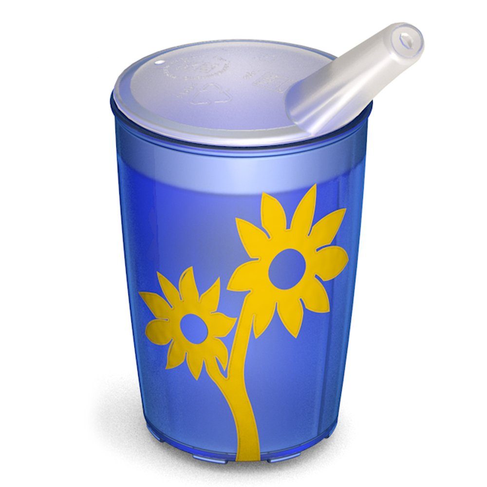 Ornamin Schnabelbecher Becher mit BPA-frei Germany Pflegehilfsmittel Antirutsch-Blume mit + I I I Pflegegeschirr Trinkhilfe Blau-Transparent in Made I Anti-Rutsch-Dekor Kunststoffgeschirr Gelb I I I Schnabelaufsatz, I Qualitätskunststoff, bruchstabil Spezial-Becher