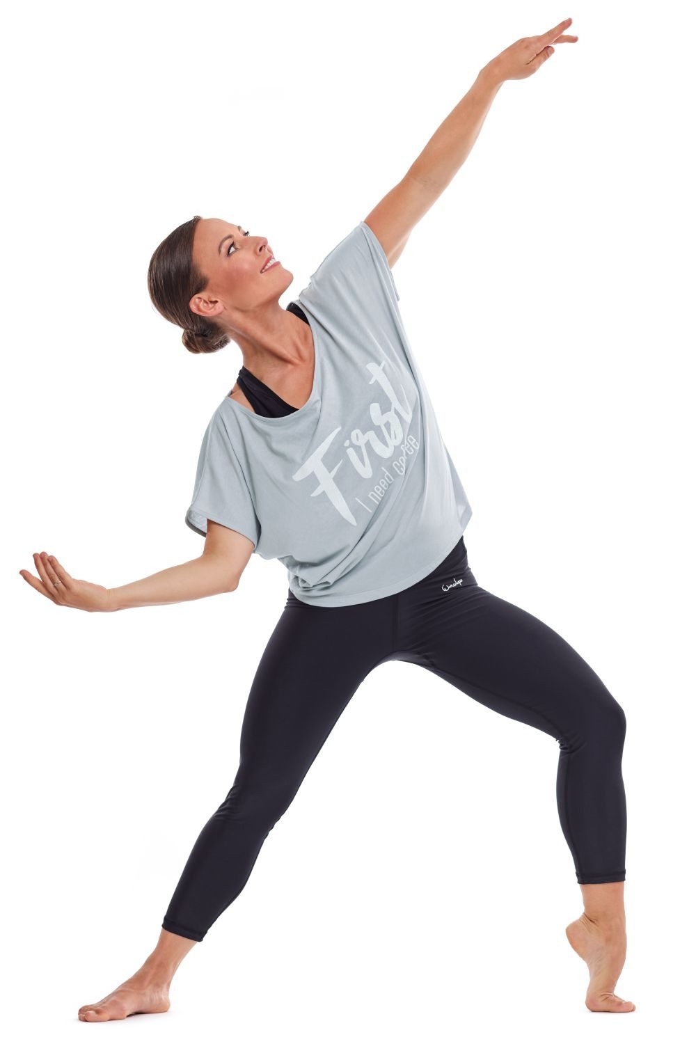 Winshape Oversize-Shirt MCT002 ultra leicht mit weißem Glitzer-Aufdruck