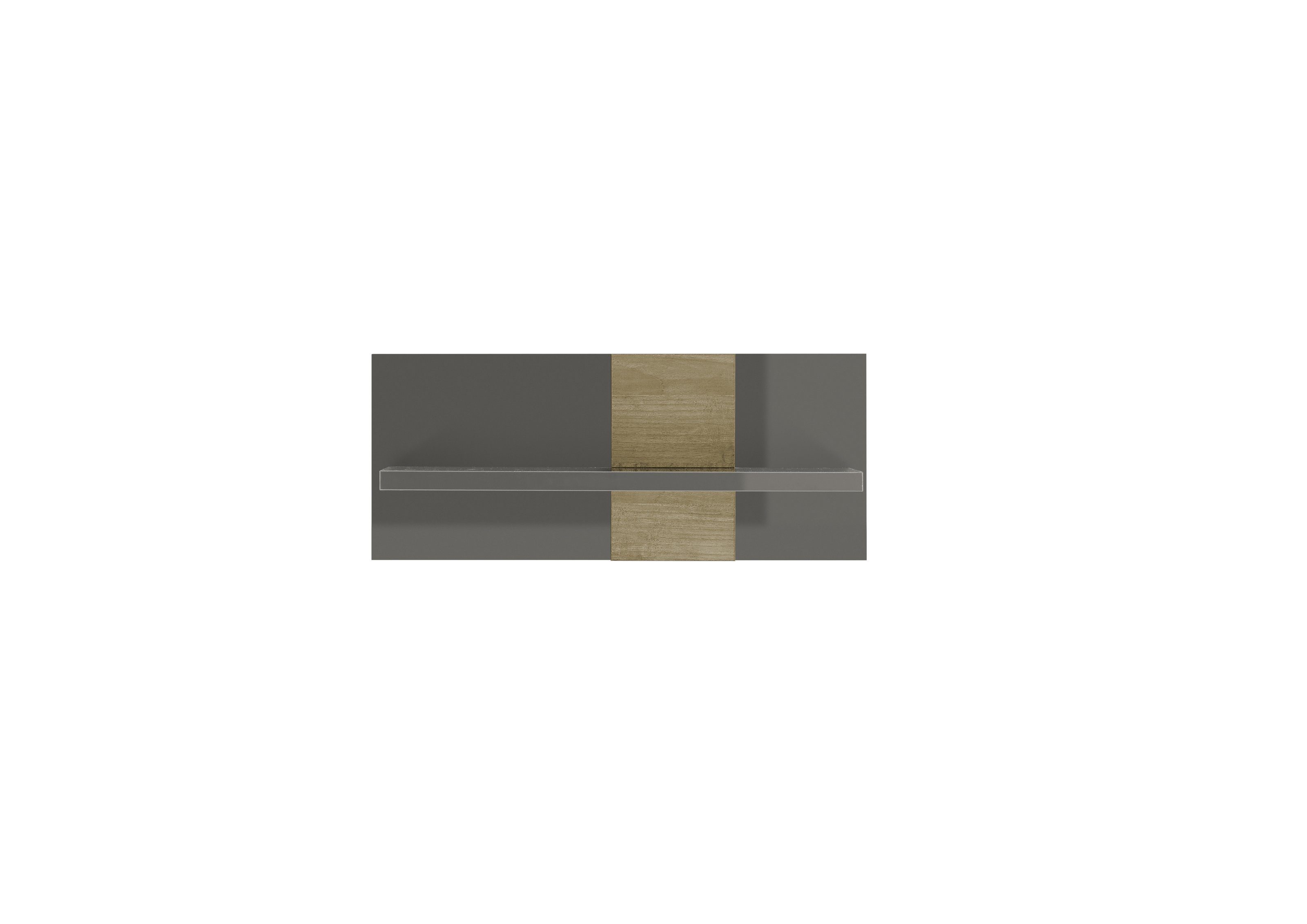 möbelando Wandregal POSITANO, B/H/T: 60x25x27 cm, aus Holzwerkstoff,holzwerkstoff in dunkelgrau