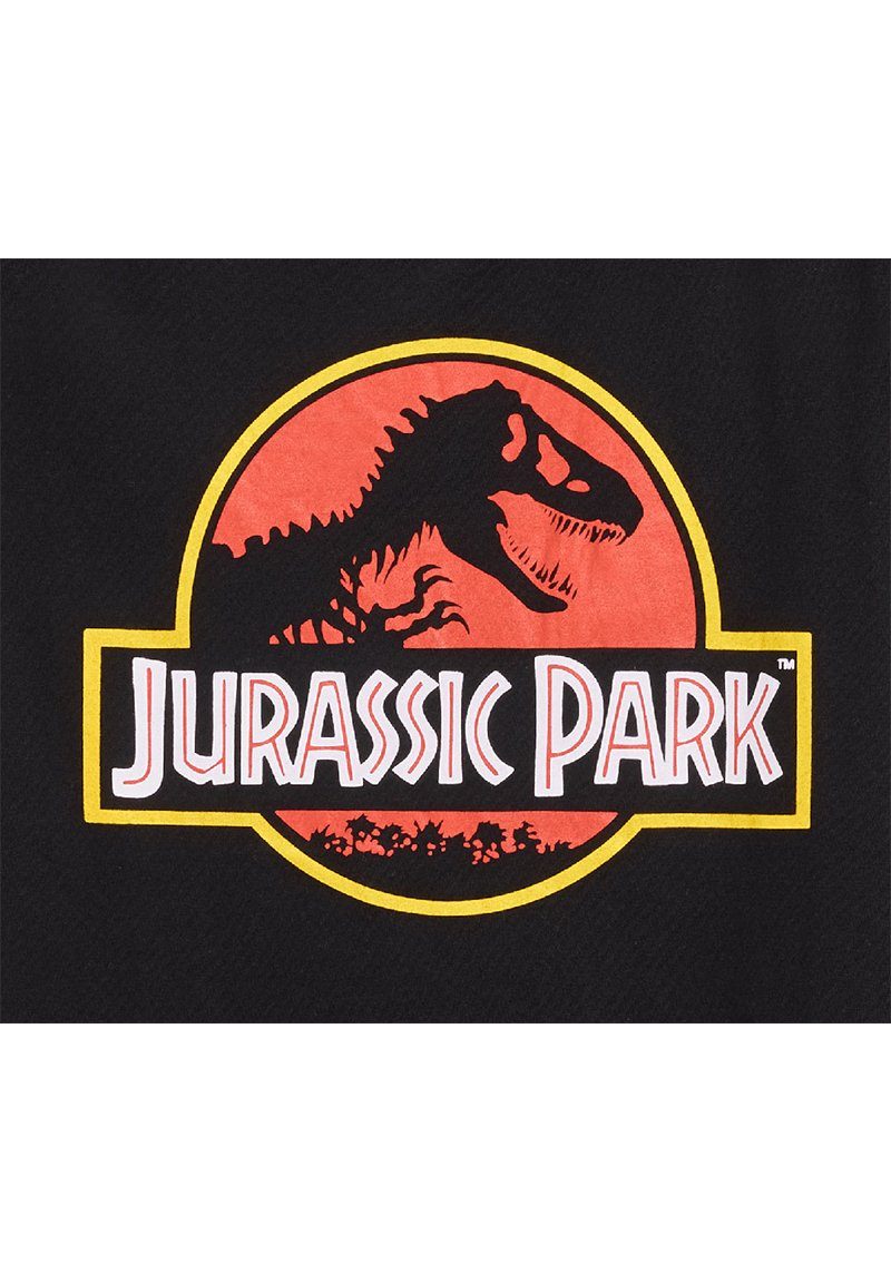 Damen T-Shirt Frauen Schwarz T-Shirt Park Jurassic Dinosaurier T-Rex ONOMATO! Retro