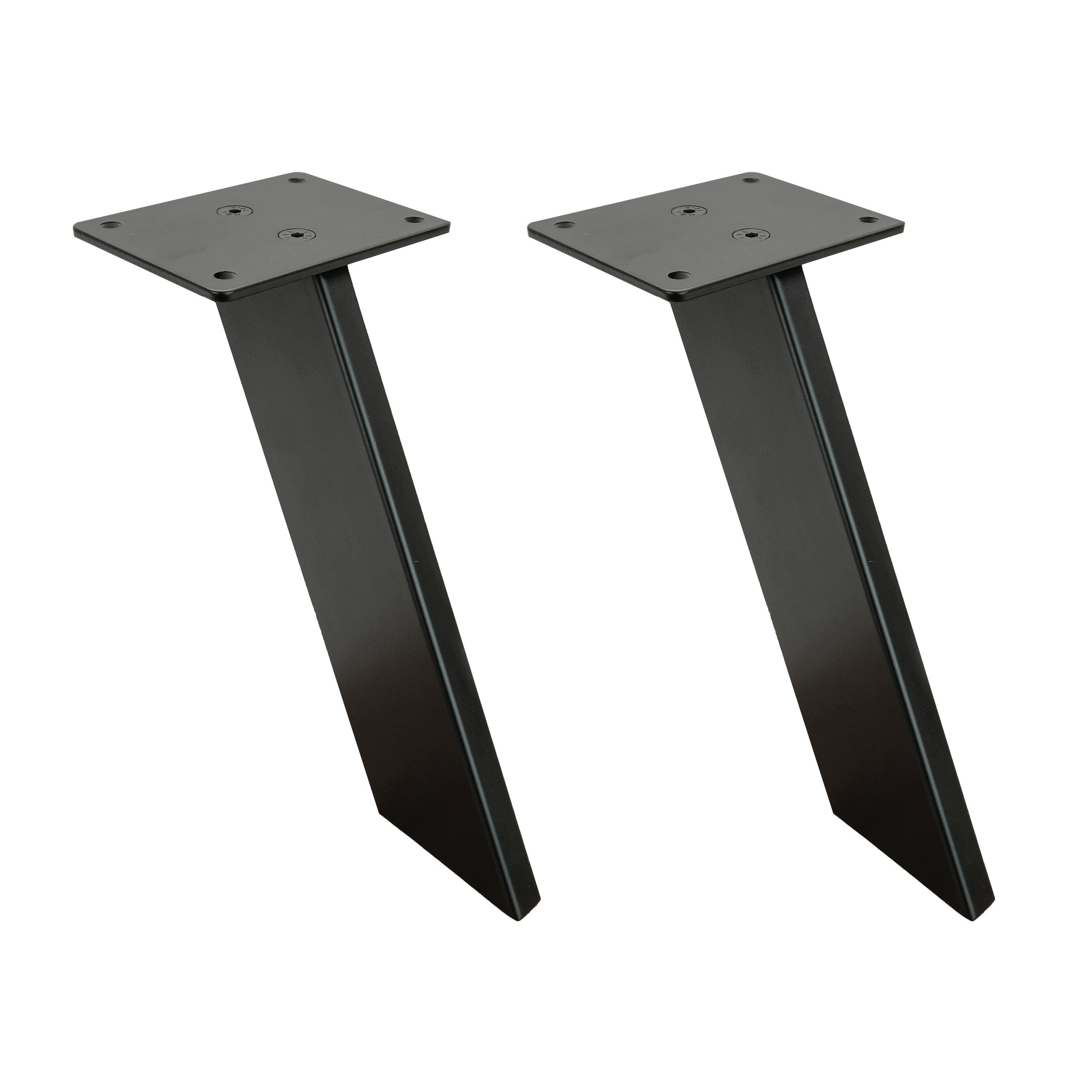 Natural Goods Berlin Wandregalhalter Barknsole SCHRÄG, 2-tlg., Tresenfuß, Konsole für Theken, Schränke, Aufsatzstütze, Schwarz