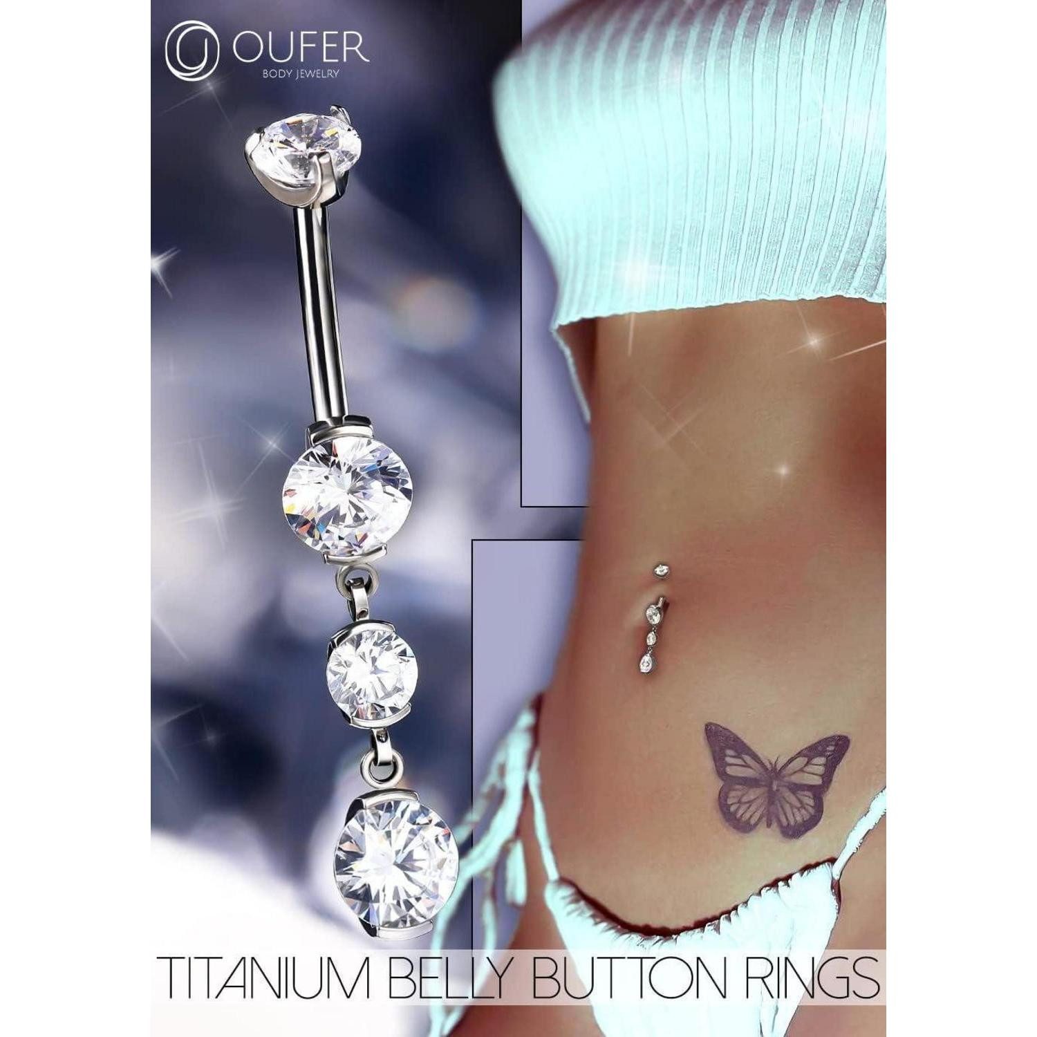 LuxusKollektion Bauchnabelpiercing Bauchnabelpiercing Titan 14g transparent günstig online kaufen