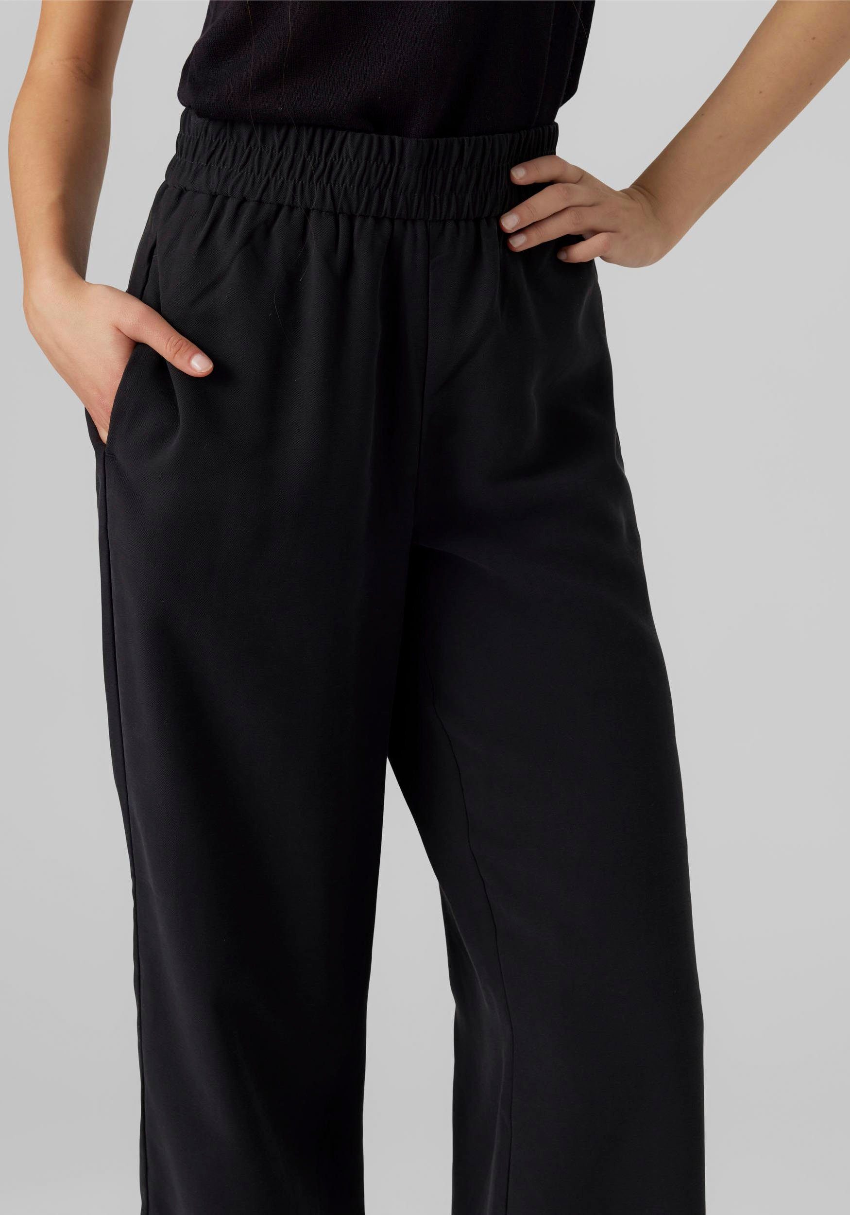 WIDE Moda Schlupfhose HW Vero VMCARMEN NOOS PULL-ON PANT Black