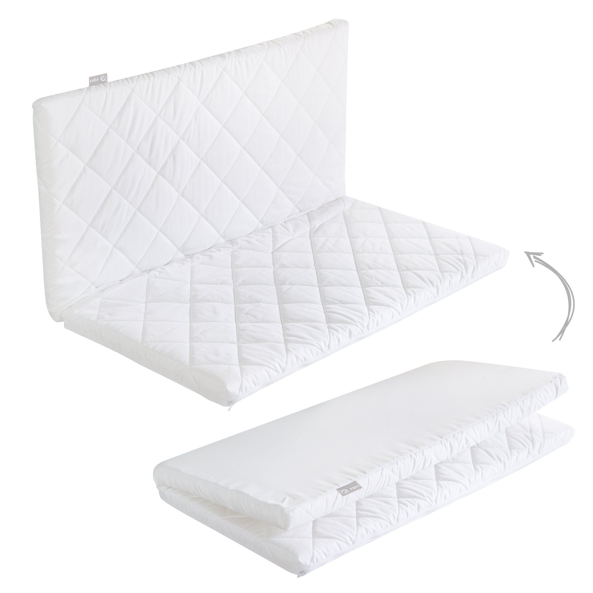 Laufgitter-Matratze in weiß - passend für Laufgitter 100x100 & 75x100 cm oder 6-eckig, roba®, 4 cm hoch, (Passend für alle Standard Laufgitter / Laufställe), Laufstall-Matratze, gesteppt