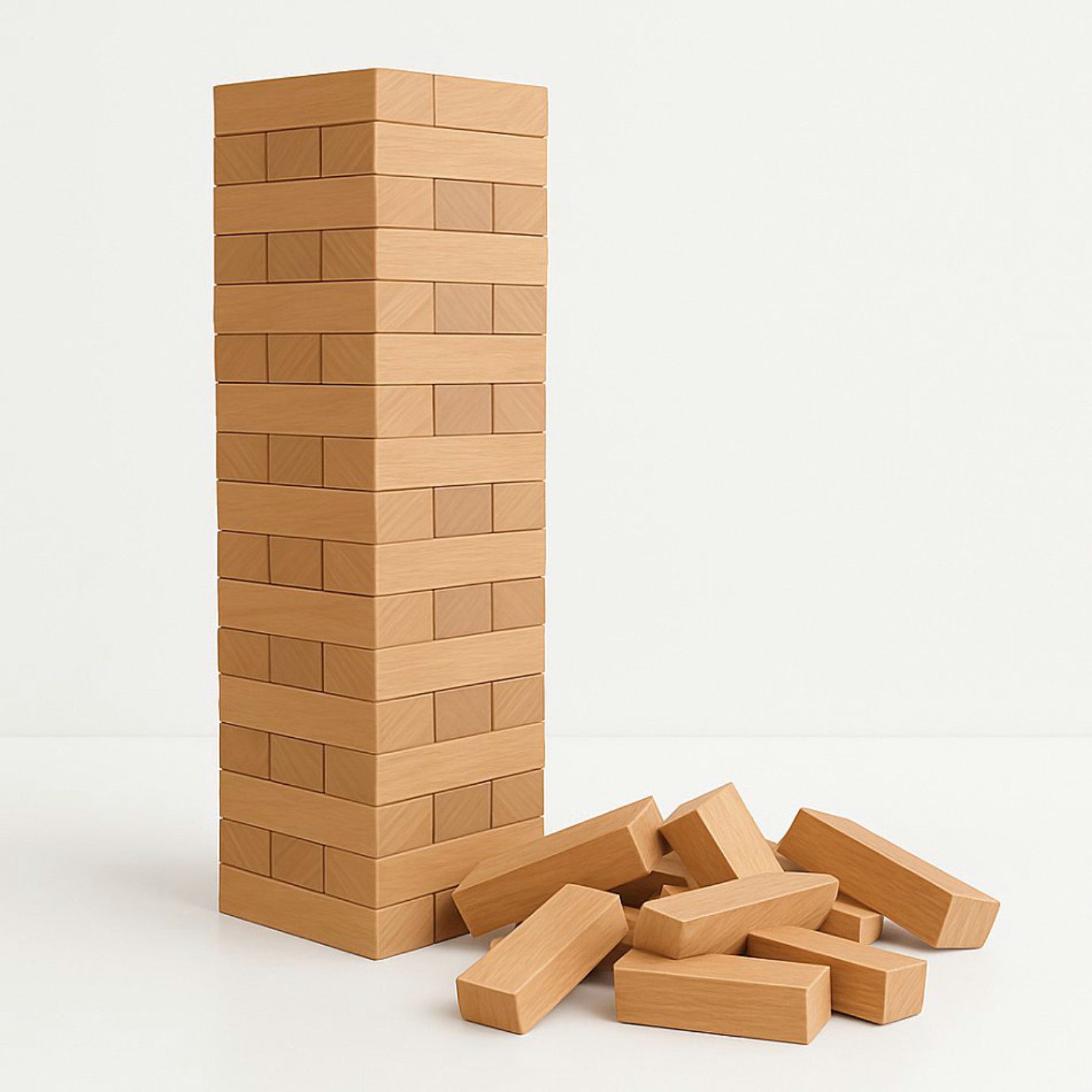Koopman Spiel Stapelturm Stapelspiel Turmspiel Gesellschaftsspiel 60tlg, Holz, Partyspiel, 50cm, Geschicklichkeit, Konzentration