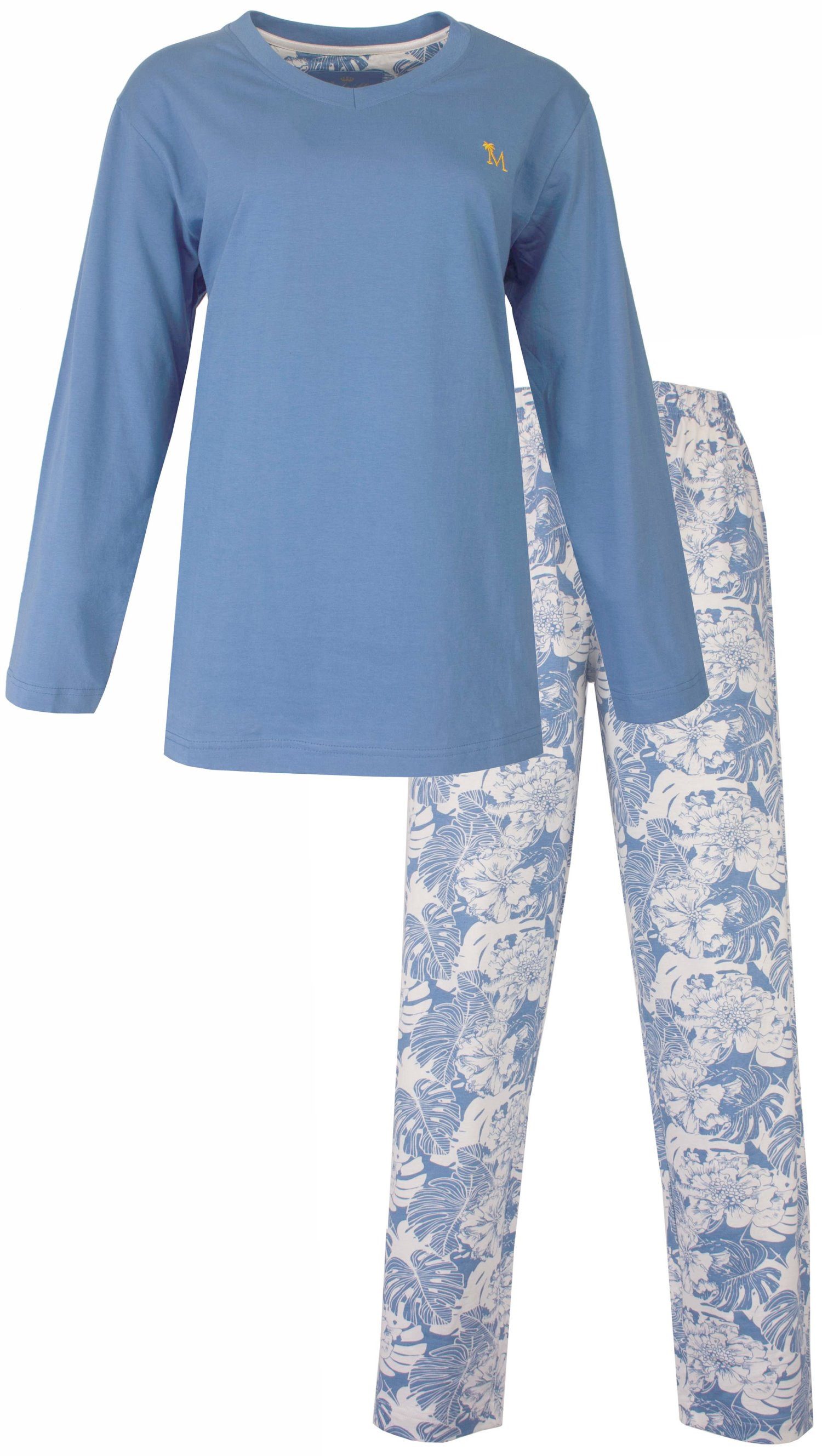 Medaillon Schlafanzug Damen Pyjama lang (2 günstig online kaufen
