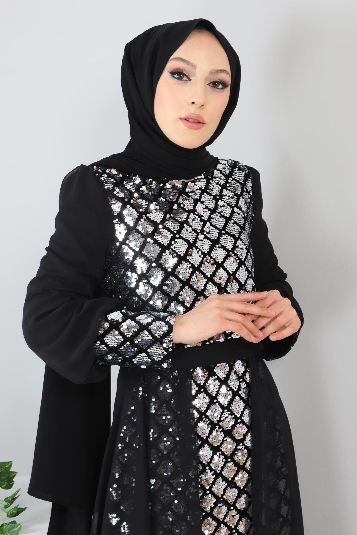 MODAMİHRAM Midikleid Chiffon Abendkleid mit Rüschen günstig online kaufen
